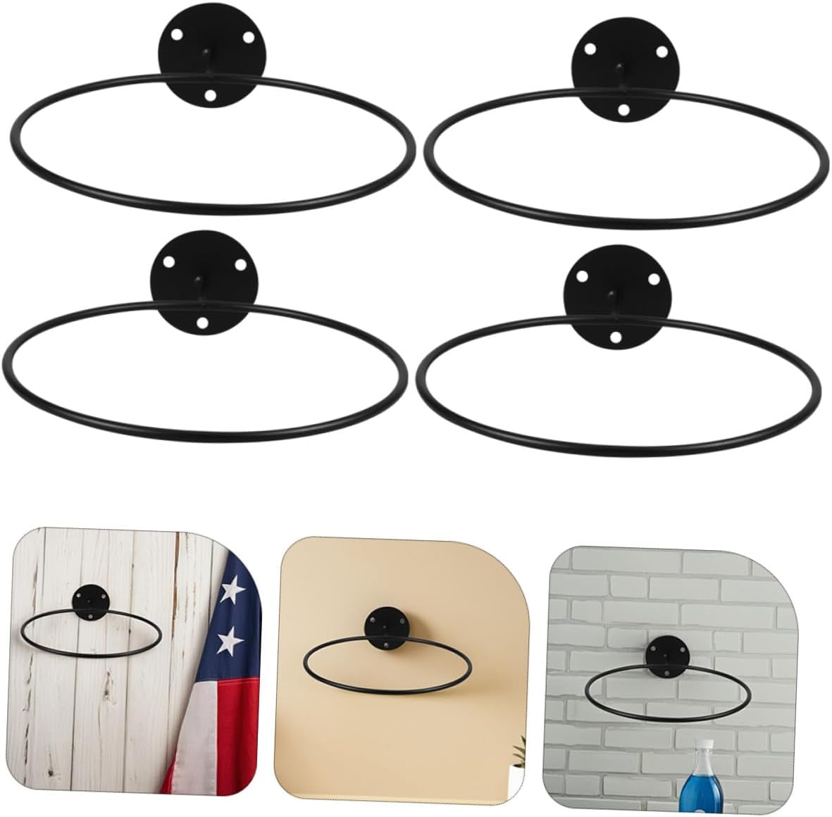 6pcs Wall-Mounted Basketball and Football Display Stand Metal Ball Storage Rack Holder for Home Sports Equipment Organizer