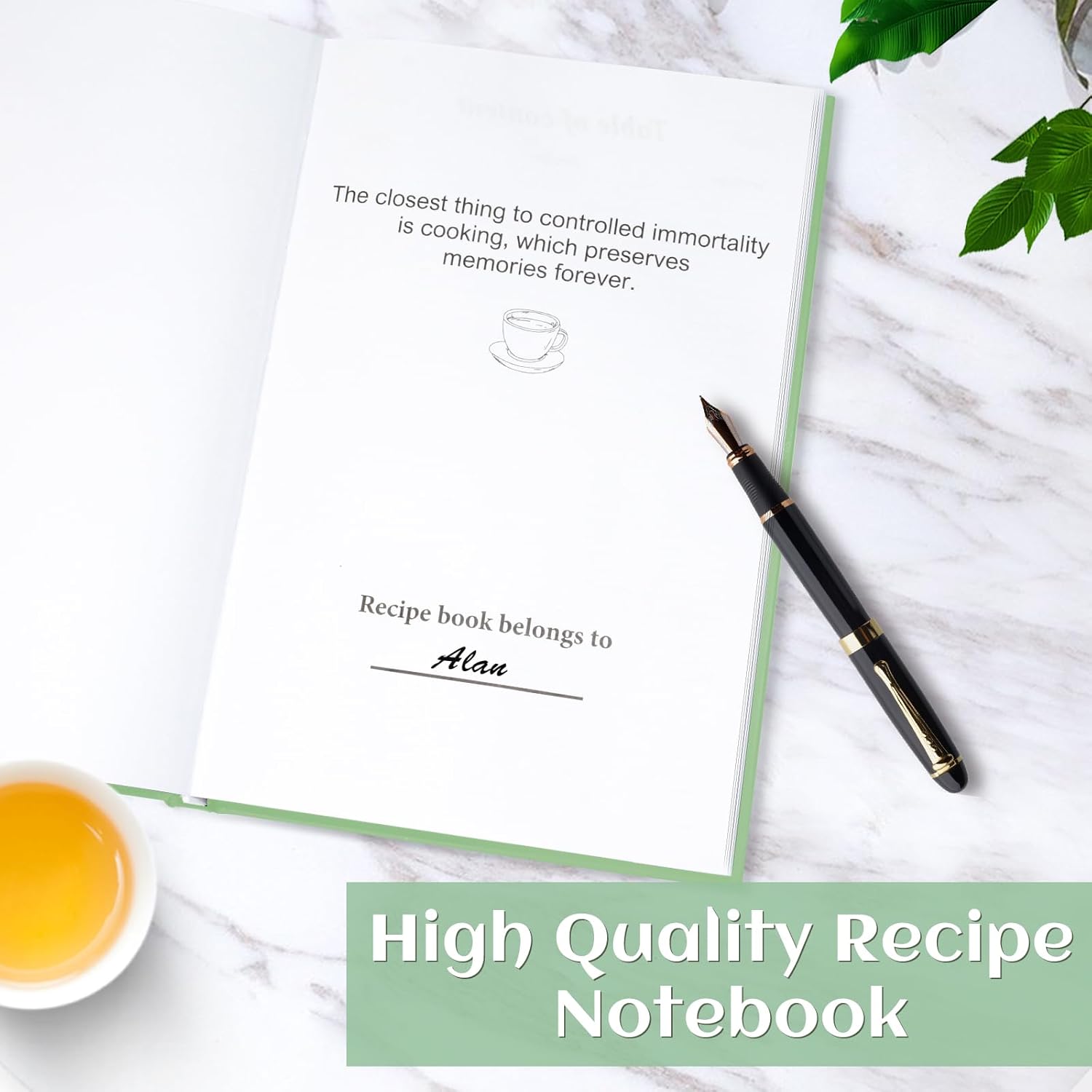Perfect Blank Recipe book - Recipe Book to Write In Your Own Recipes,Organize Your Recipes- Waterproof Cover and 186 Blank Pages Recipe Notebook (spring green) thumbnail