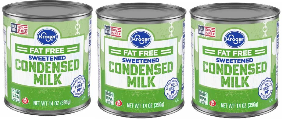Fat Free Sweetened Condensed Milk (Pack Of 3 Cans) 14 Ounce.