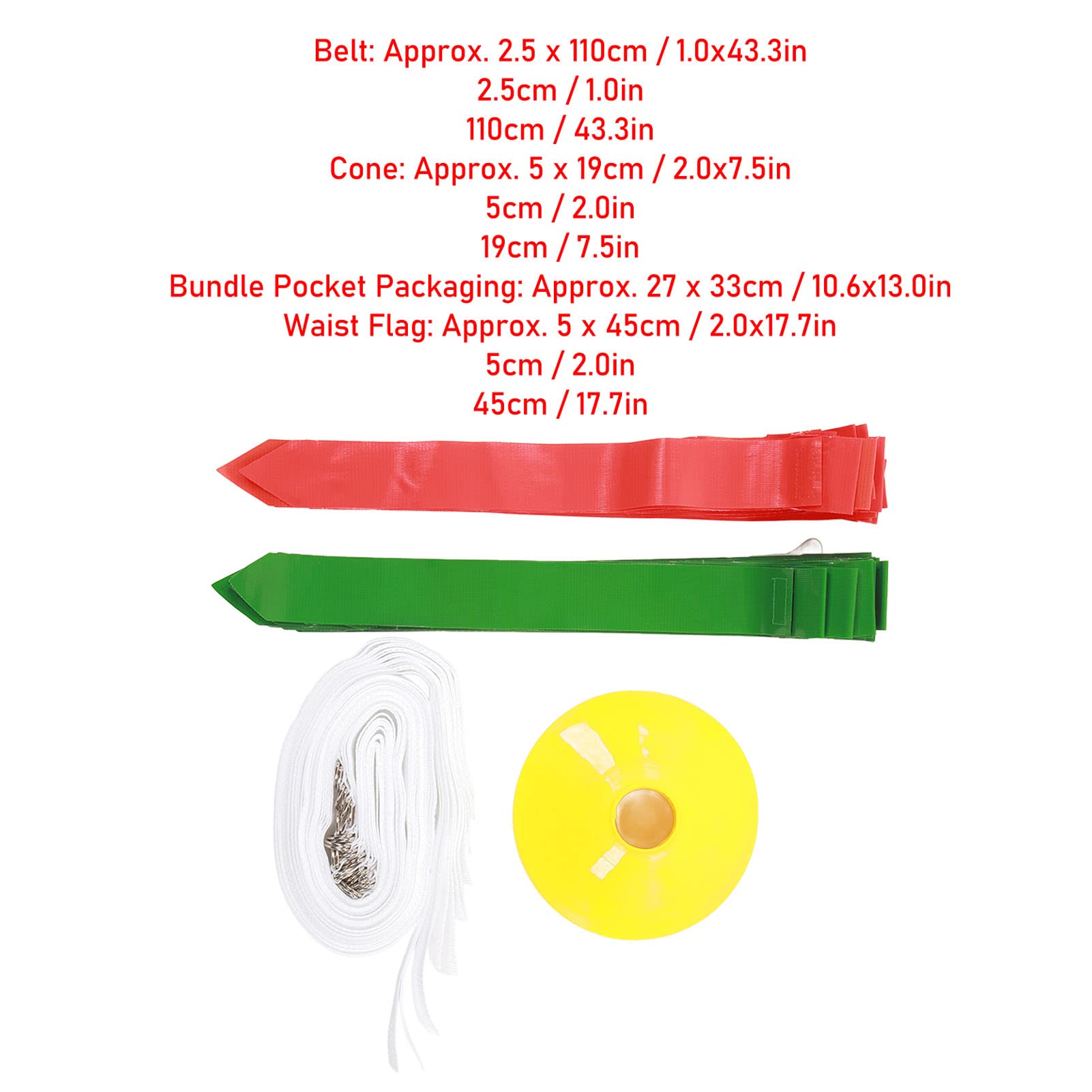RiToEasysports Flag Football Set, Flag Football Belts and Flags Set for Kids Teens Adult Indoor Outdoor Football Training Equipment for Youth Adults (Red and Green)
