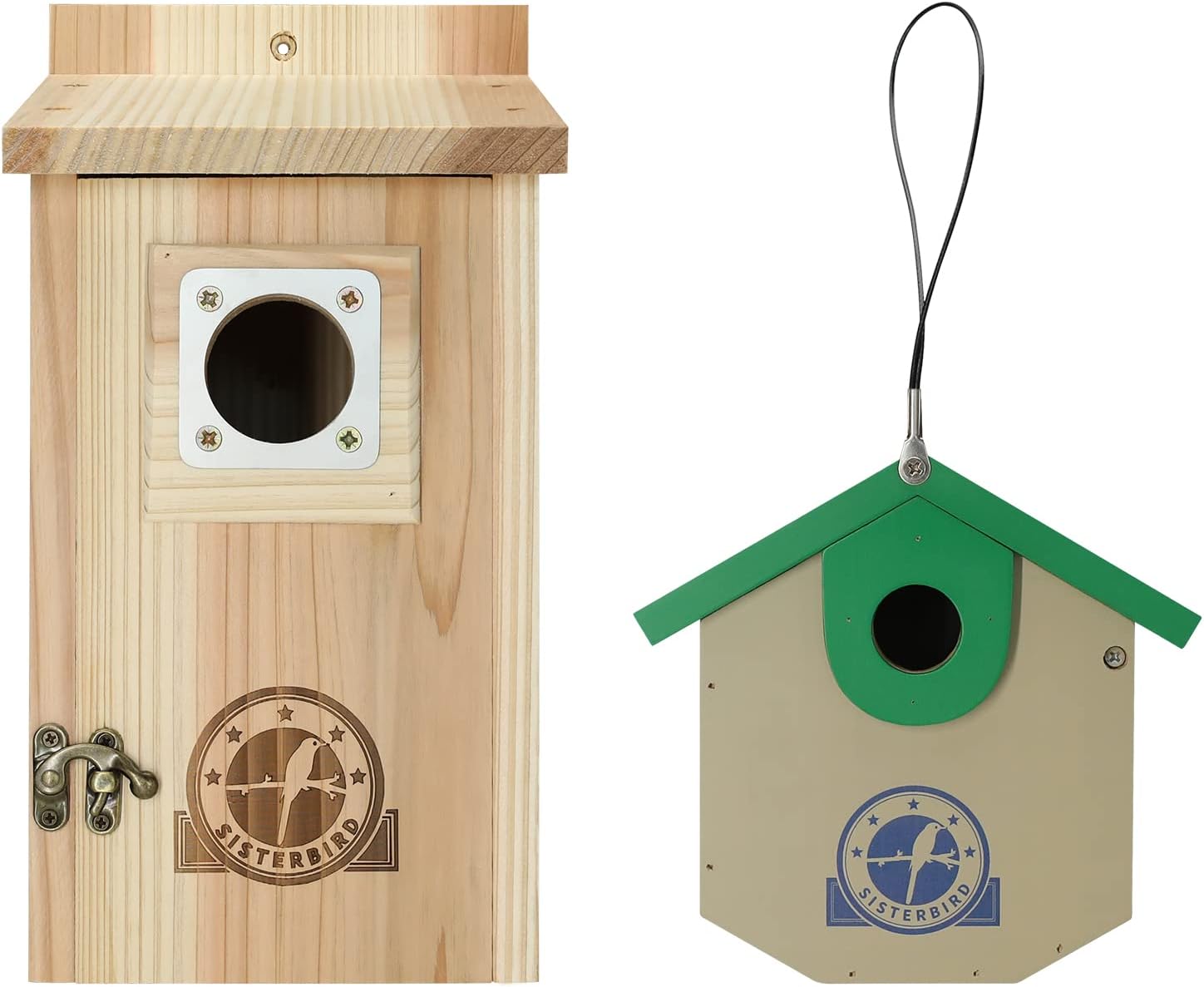 SISTERBIRD Bird Houses for Outside, Blue Bird House with