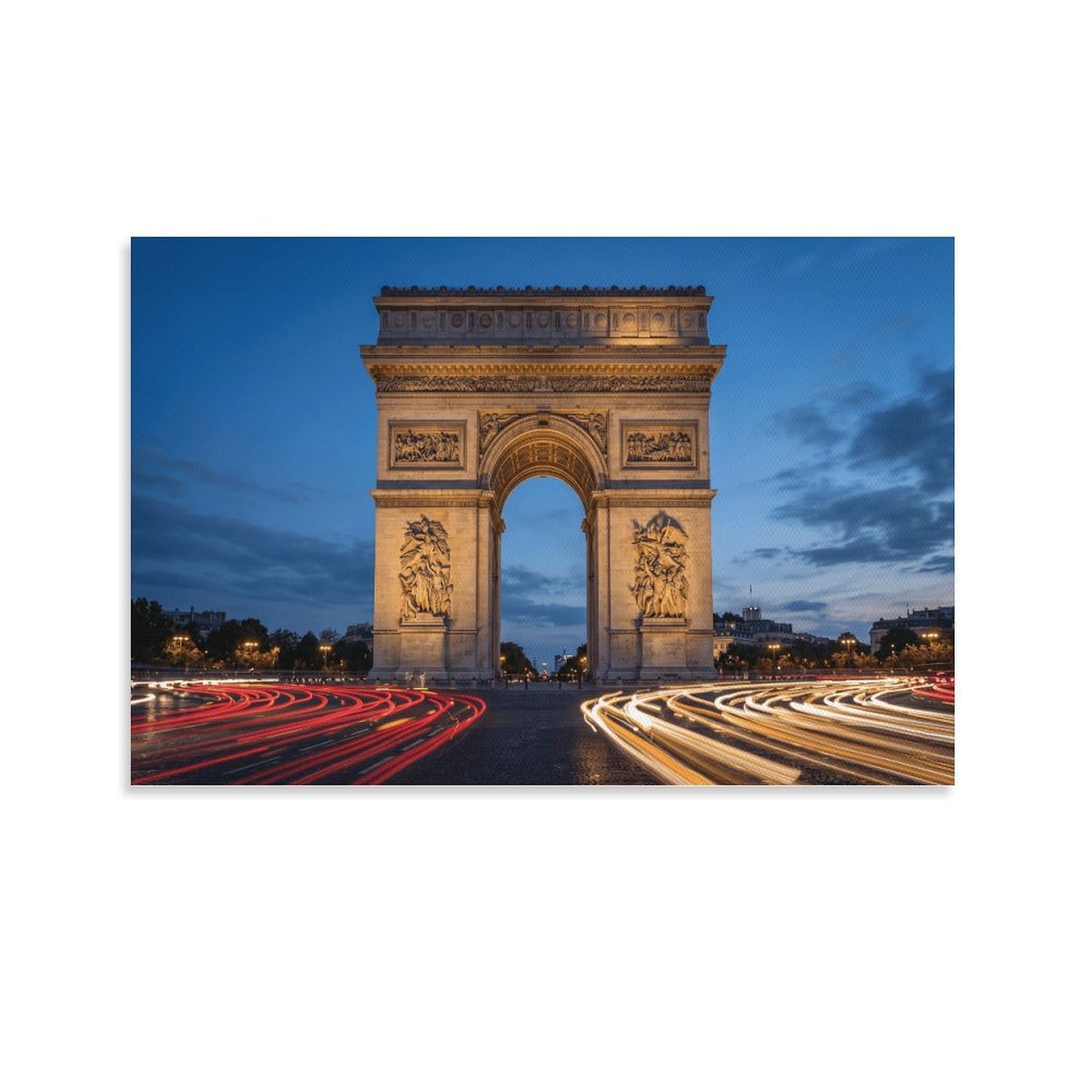 XPASHIQWC Arc De Triomphe Paris Poster Artwork Canvas Prints Picture Modern Wall Art Picture Wall Hanging for Bedroom Living Room Decor 20x30inch(50x75cm)