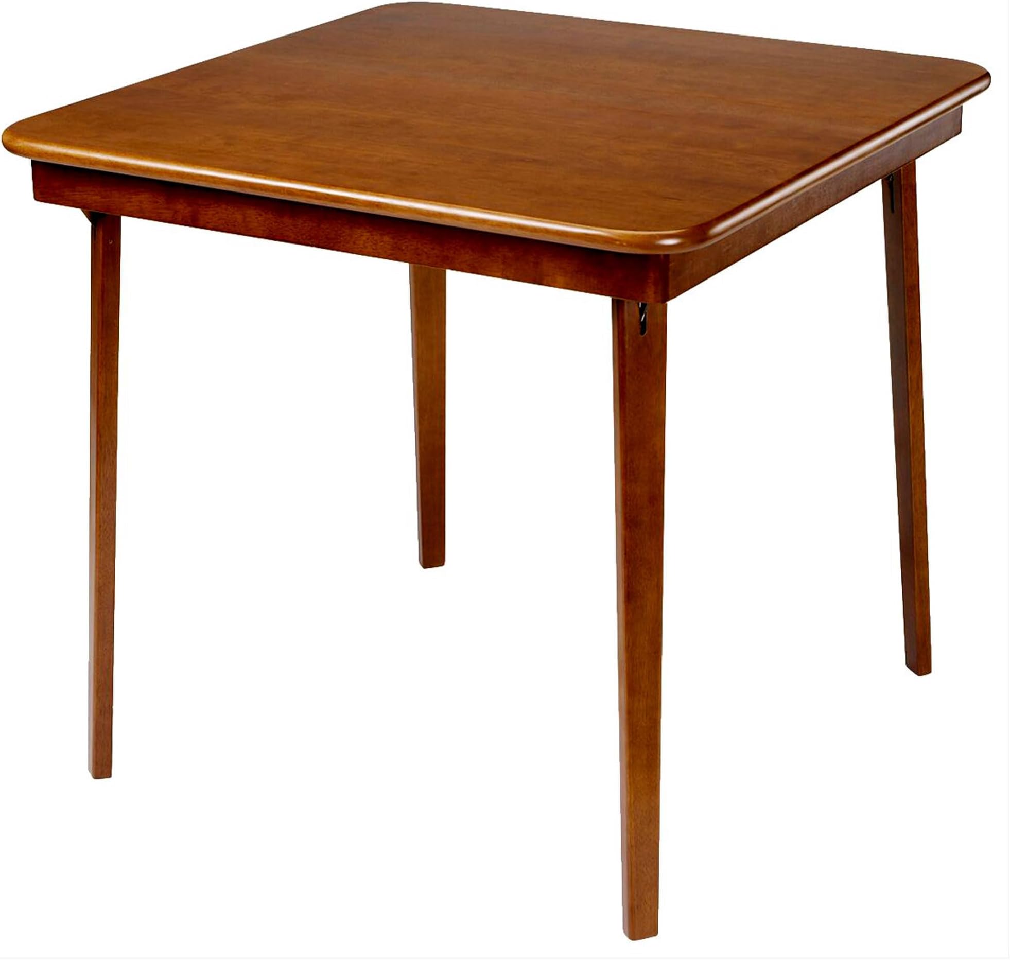 MECO Stakmore Straight Edge Solid Wood Folding Card Table, Folds to Deep 3.38 Inches for Easy Storage, 29.5″H x 32″W x 32″D, Fruitwood Finish