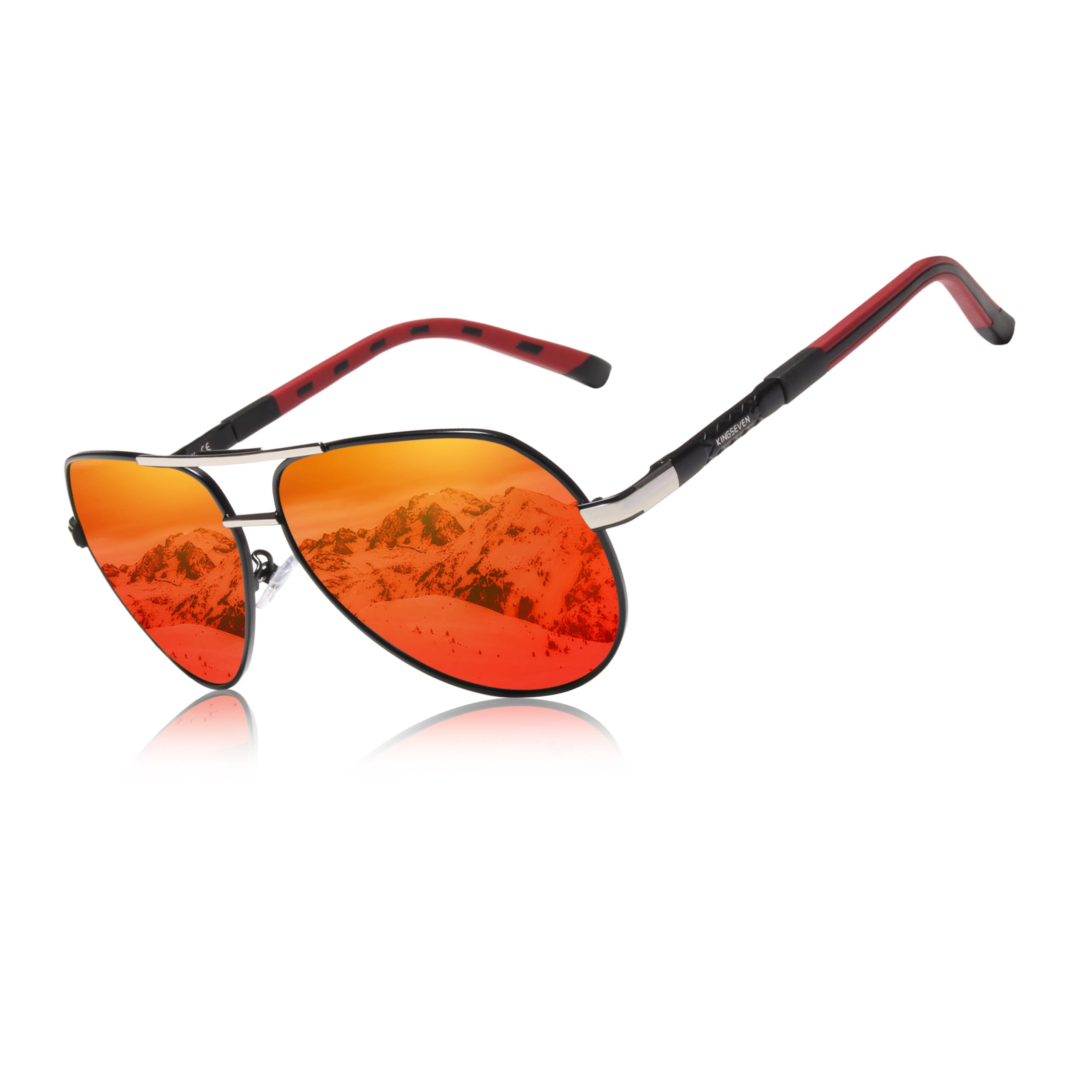 KINGSEVEN K7 KINGSEVEN - Gafas de Sol Polarizadas Clásicas de Aviador Militar para Hombre, Estilo Retro Vintage con Bloqueo UV K725