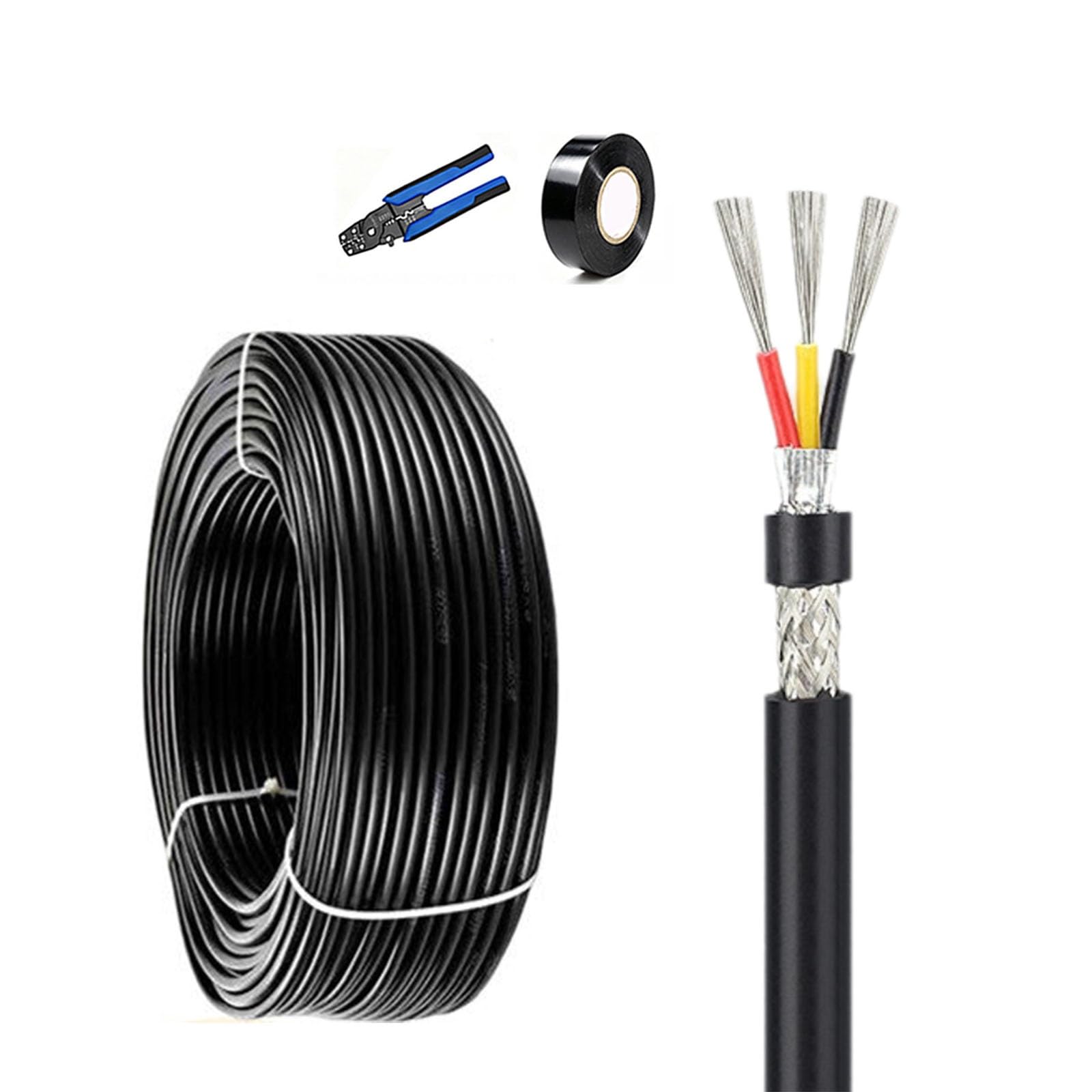 Cable De Señal Blindado UL2464,calibre 28-14 AWG,Núcleo De Cobre Estañado(980ft,28AWG-3c)