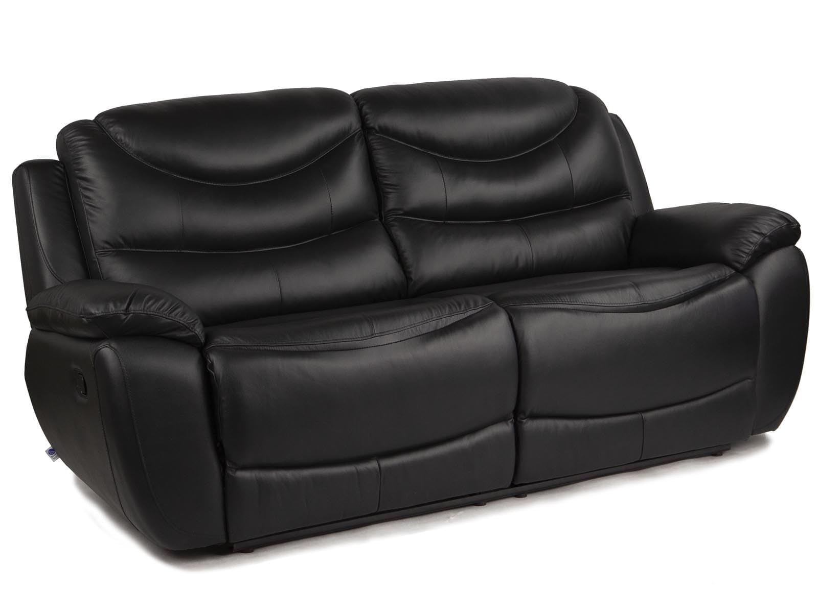 Nevada Ledersofa mit Relaxfunktion - mit unabhängigen Ausziehmechanismen - Zero-Wall - komfortable Sitzplätze mit Federn - Elegante Konstruktion - schwarz