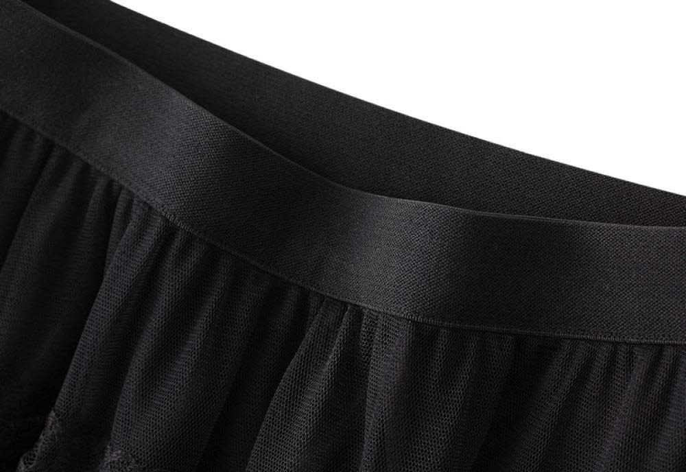 Mehrlagiger Damen-Midirock Aus Tüll, Vintage-Spitzen-Mesh-Röcke, Schwarz, Elastischer Faltenrock Mit Hoher Taille, Gerüschter Rüschenrock In A-Linie, Eleganter Langer Rock Für Damen Und M
