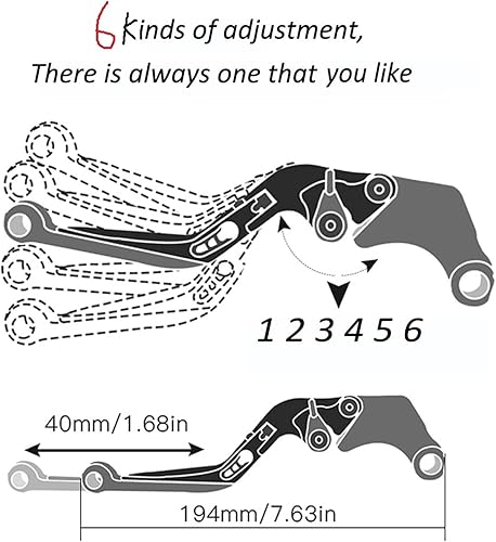 Miniatura 2 de EGEIRA Embrague de freno CNC de embrague de motocicleta para Yamaha MT03 MT-03 MT 03 2015 2016 2017 2018 2019 2020 (color  S, tamaño MT03 2015-2020)