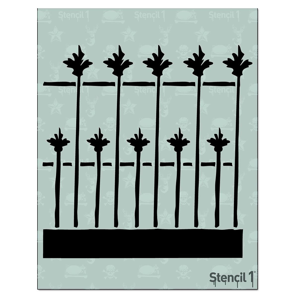 Stencil1 S1_01_109 Fence Iron Stencil, 8.5" by 11", White