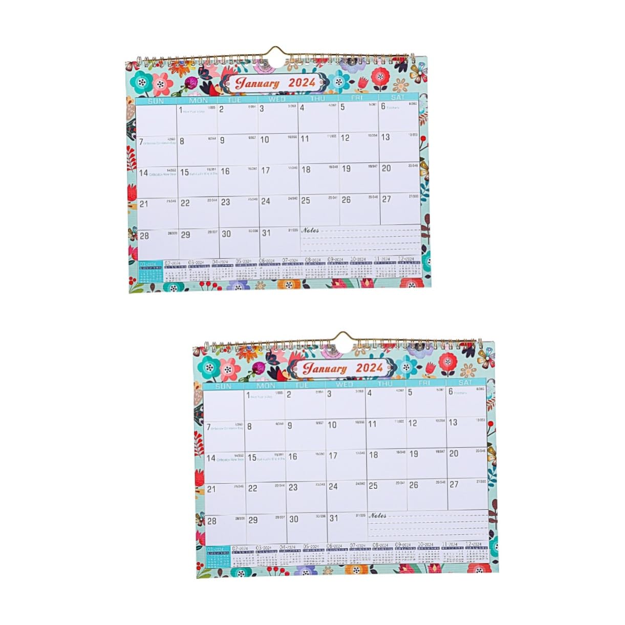 TEHAUX 2pezzi Calendario Mensile Da Parete Inglese Pianificatore Familiare Pratico Per Casa e Scuola Calendario Artistico e Leggero Organizzatore Di Eventi e Appuntamenti
