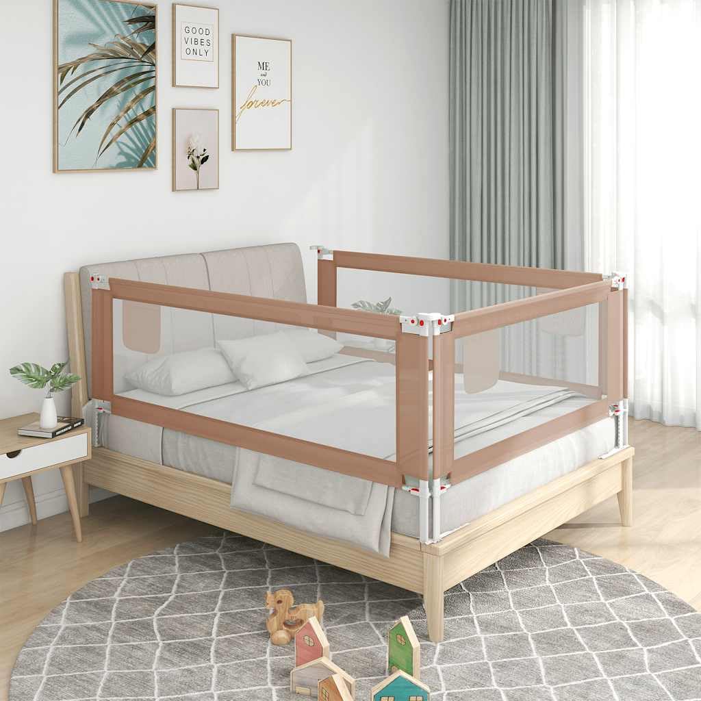 Generisch Kleinkind-Bettschutzgitter Taupe 140x25 cm Stoff,Baby & Kleinkind,Babysicherheit,Baby-Bettschutzgitter,10219