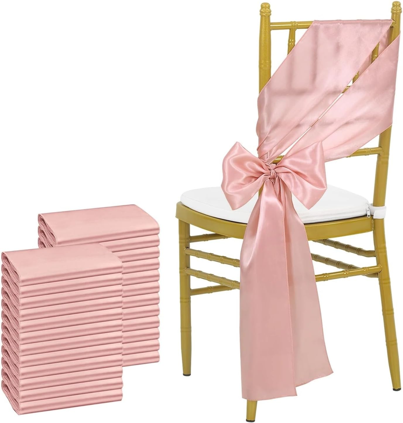 Wedding Decorations Chair Sashes Bows, Satin Chair Sashes Multicolor 17 cm x 275 24 Pcs For Wedding Party Event Decorations(Dark Green)