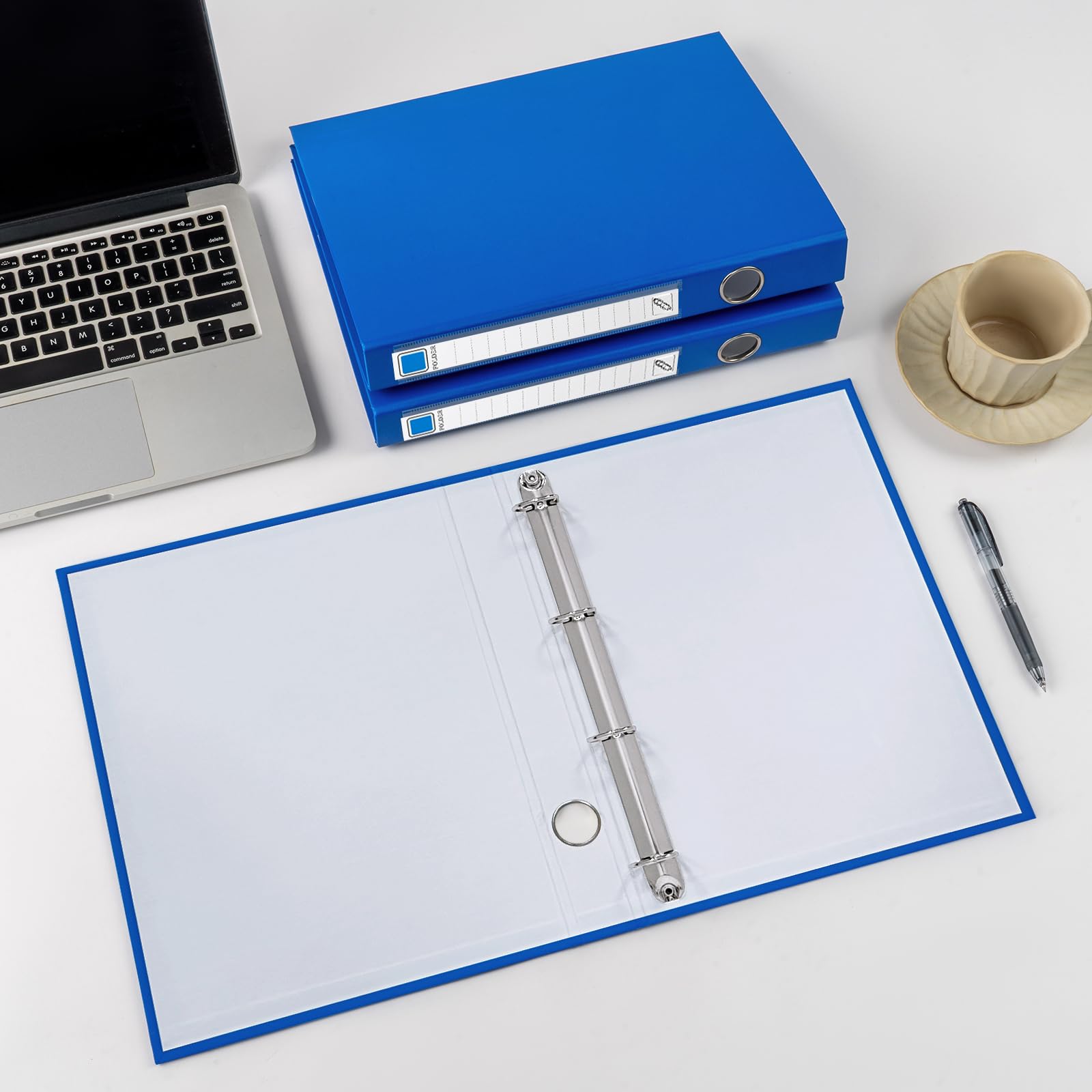 Hotyin Ring Binders 4 Pack, 4 D-Ring Binder, 45mm Spine, A4 Ring Folder, 2.5mm Hardboard + PVC - Image 2