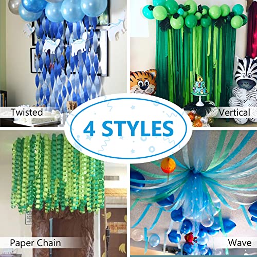 Image of PartyWoo, 51 pcs Blue Balloons and Crepe Paper for Balloon Garland, General Audience, Unisex, Birthday, Wedding Decorations