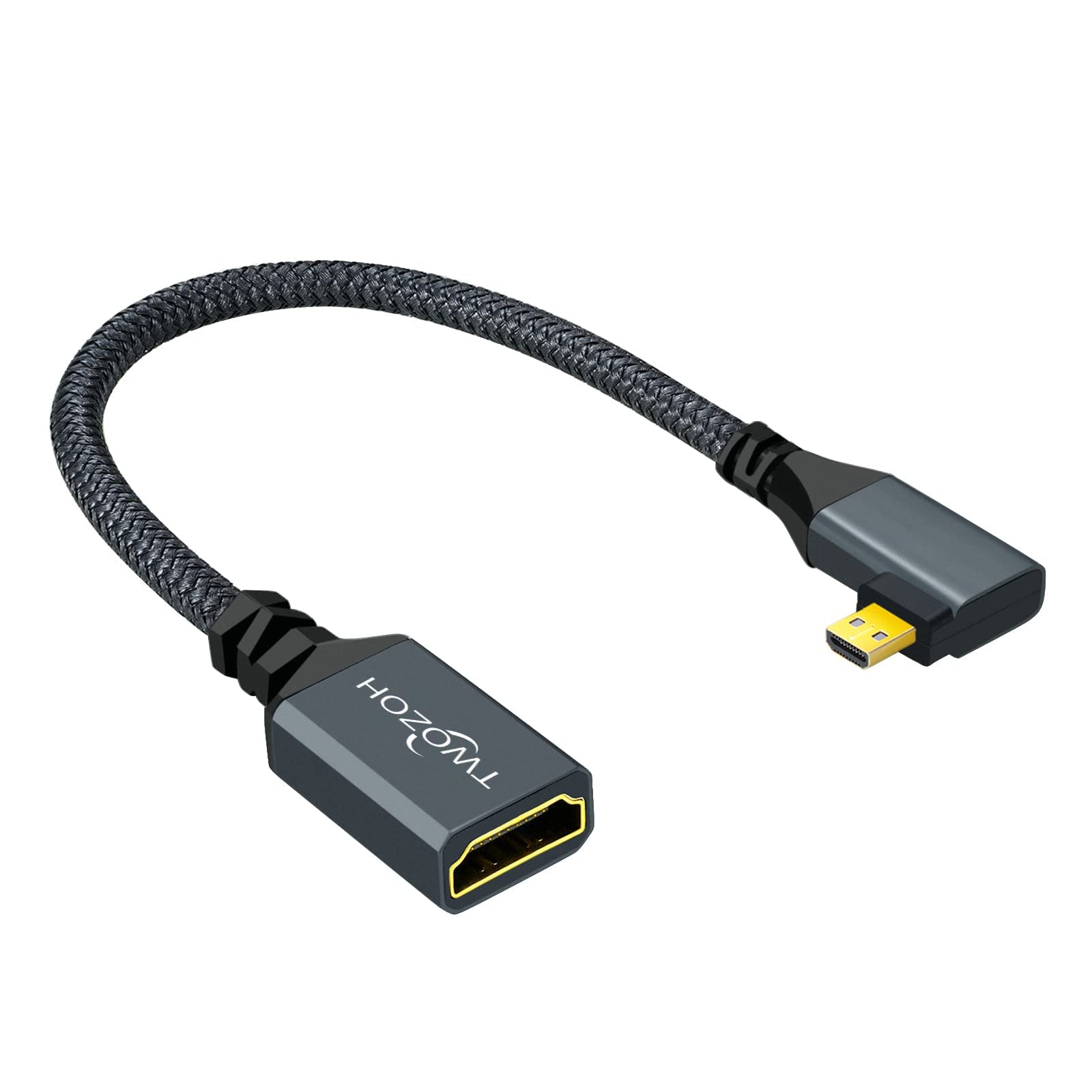 Amazon.com: Twozoh 90 Nylon Braided Micro HDMI to HDMI Adapter