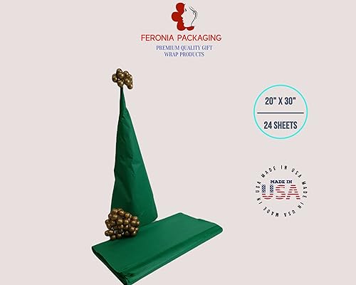 Miniatura 5 de Cuadrados de papel de seda verde esmeralda, 24 hojas a granel, papel de regalo premium y suministros de arte para cumpleaños, vacaciones o regalos