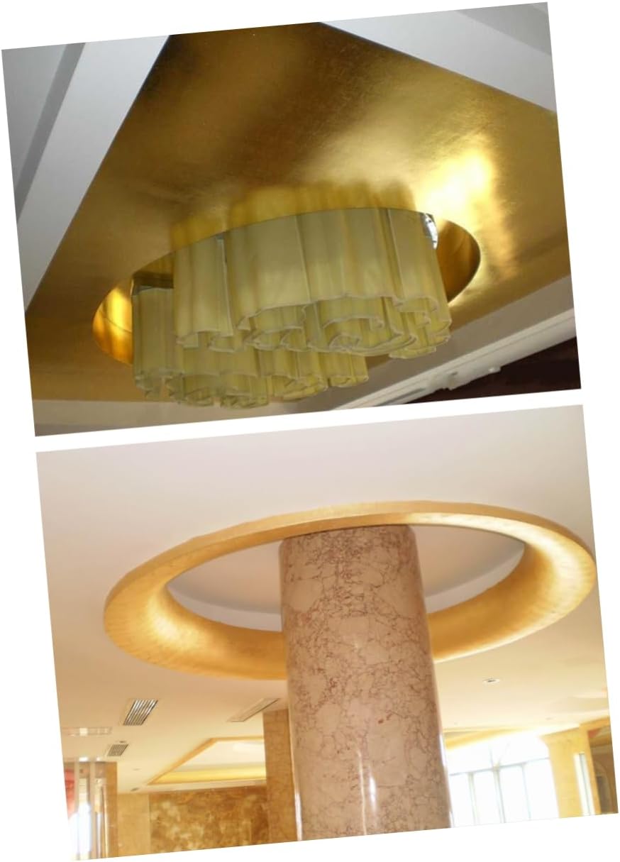 WEKAMOS 100sheets Leaf Gold Foil Shiny Smooth Metallic Finish for Art Decorations Gilding Wax Compatible