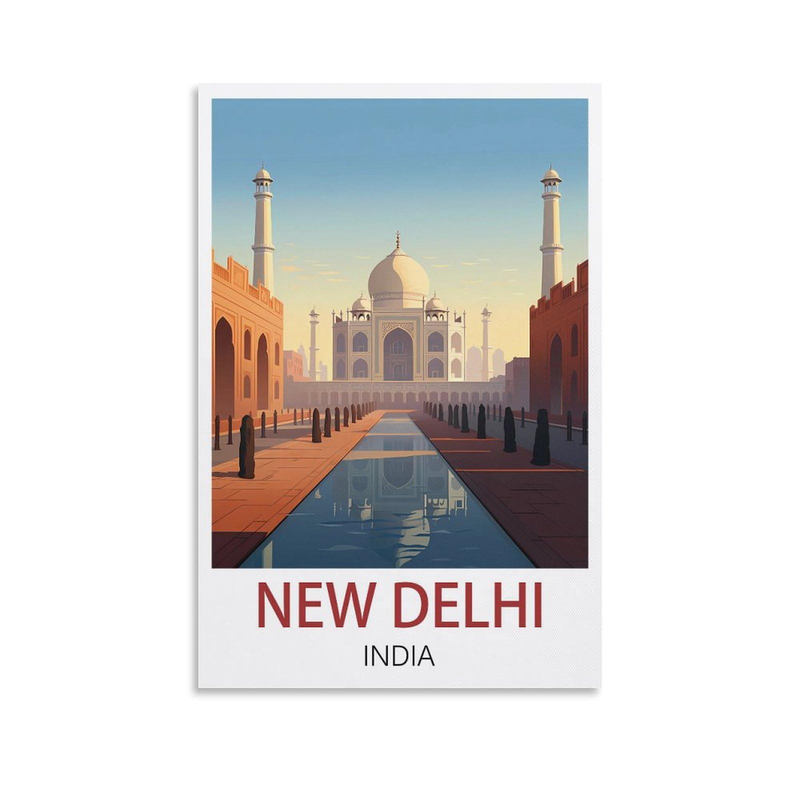 ZZHHEGN New Delhi India Vintage Travel Posters 12x18inch(30x45cm) Canvas Art Poster And Wall Art Picture Print Modern Family Bedroom Decor Posters