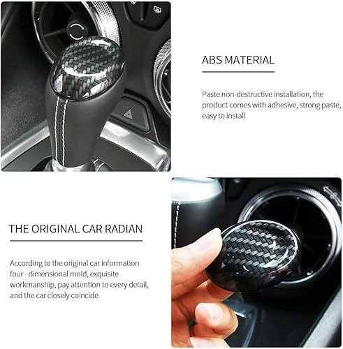 Miniatura 2 de CheroCar Para Camaro - Pomos de palanca de cambios de marchas para decoración de fibra de carbono para Chevrolet Camaro 2016-2025+, accesorios