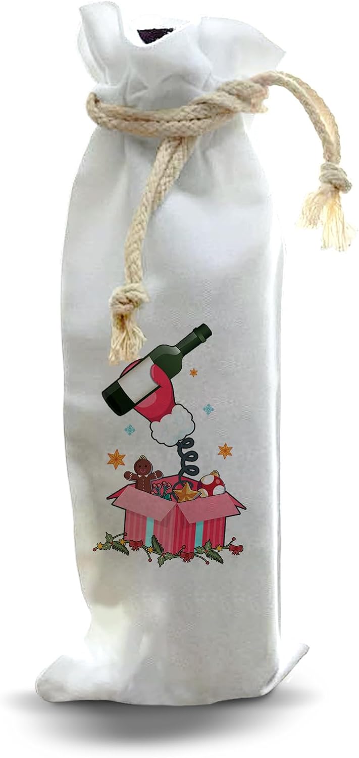 Jolitee Wine Bottle Gift Bag – Wine in the Box – Christmas Surprise Wine Tote