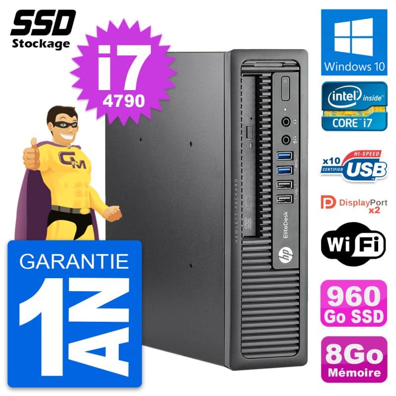 超小型PC HP EliteDesk 800 G1 HP EliteDesk 800 G1 USDT Intel i7-4790 Mini PC RAM 8GB SSD 960GB