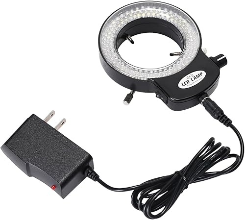Miniatura 2 de Ajustable 144 LED perlas anillo luz iluminador lámpara para monocular binocular trinocular soldadura reparación estéreo microscopio cámara de vídeo