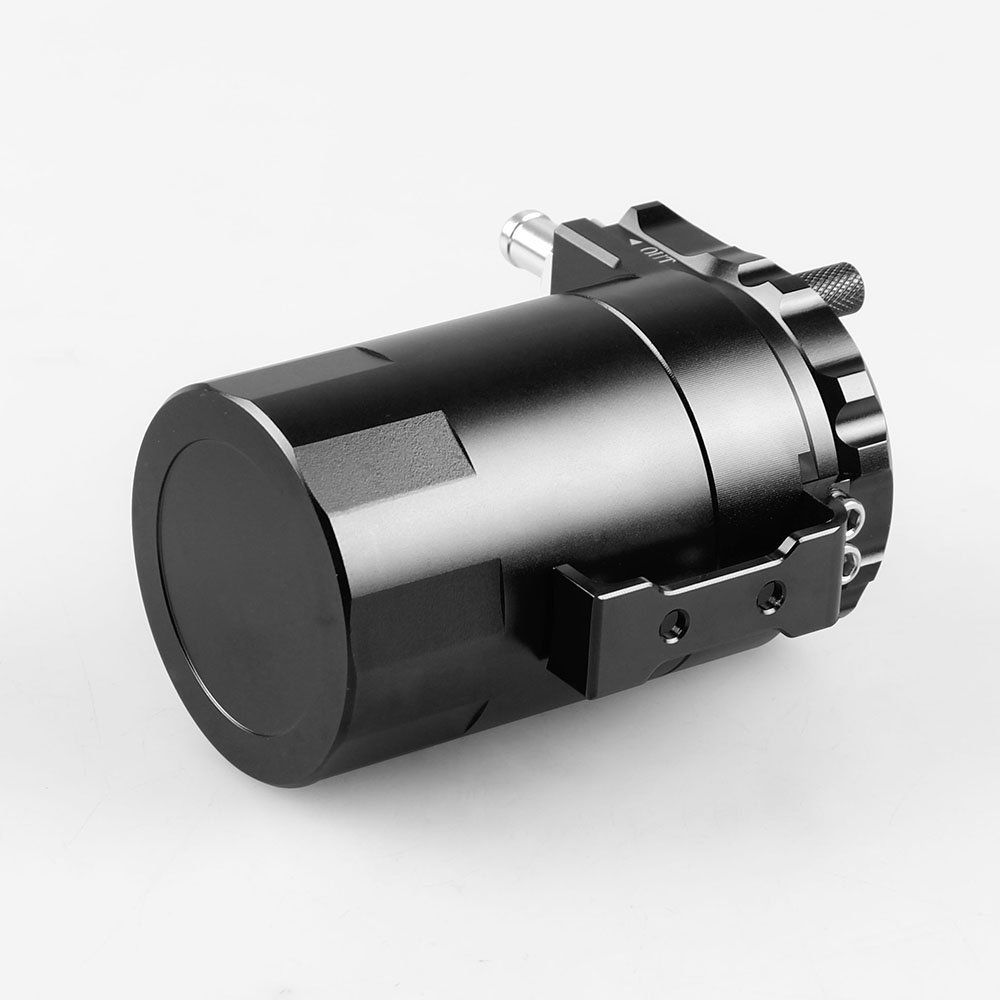 DollaTek alluminio nero lucido per automobile Contenitore per olio tanica da 300 ml con serbatoio del refrigerante in alluminio con filtro dell'aria