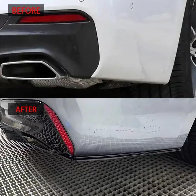 Rabats noirs brillants et protection d'angle pour pare-chocs BMW G30