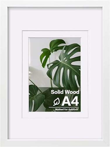 Vista 799 de Egofine Portarretratos de 9 x 12 pulgadas hecho de madera maciza con plexiglás, fotos de 5 x 7/6 x 8 con paspartú o de 9 x 12 pulgadas sin paspartú