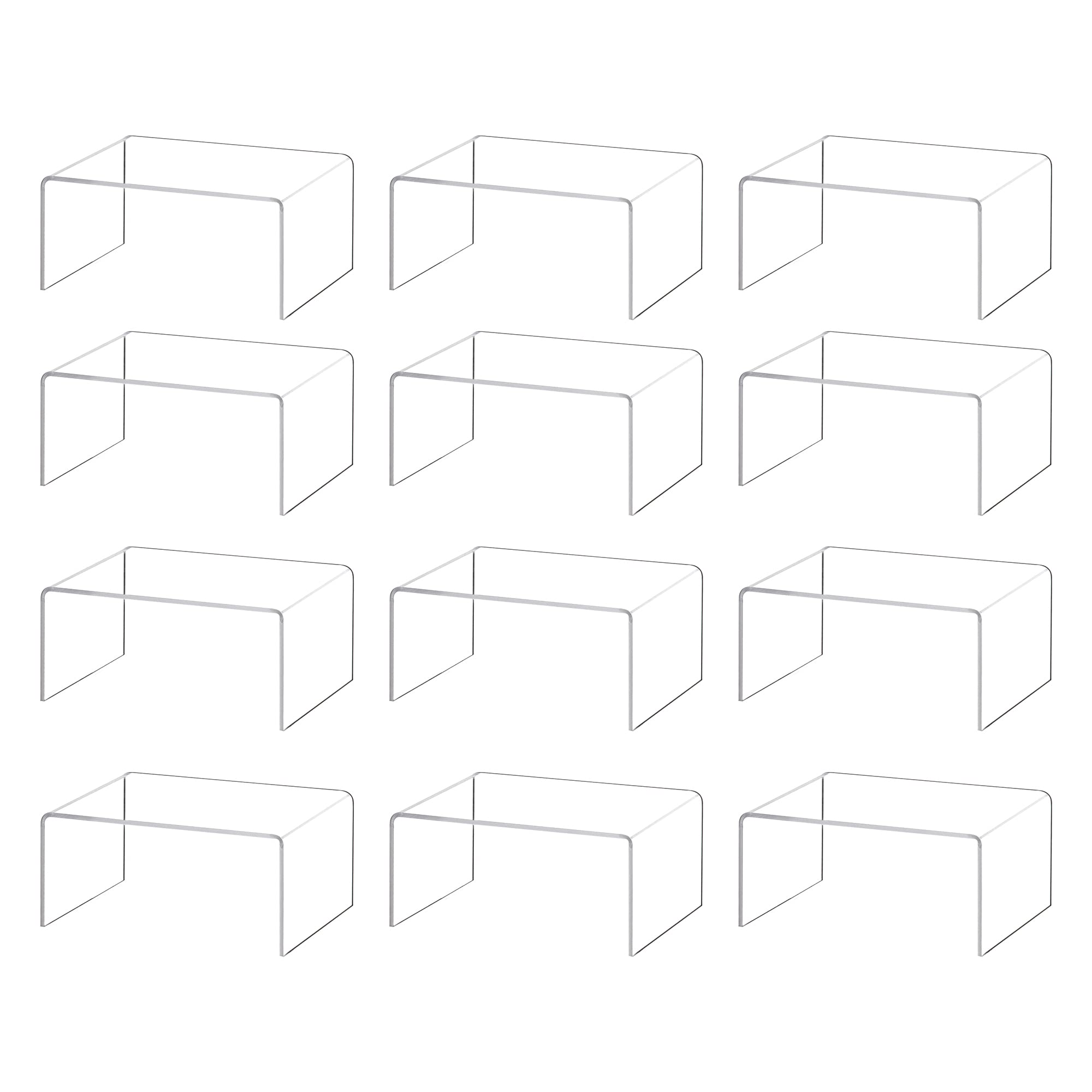 YFEEN Pack of 12 Acrylic Spacers for Display Clear Stand for Cupcakes Funko Pop Figures, Cosmetics, Collectibles Display