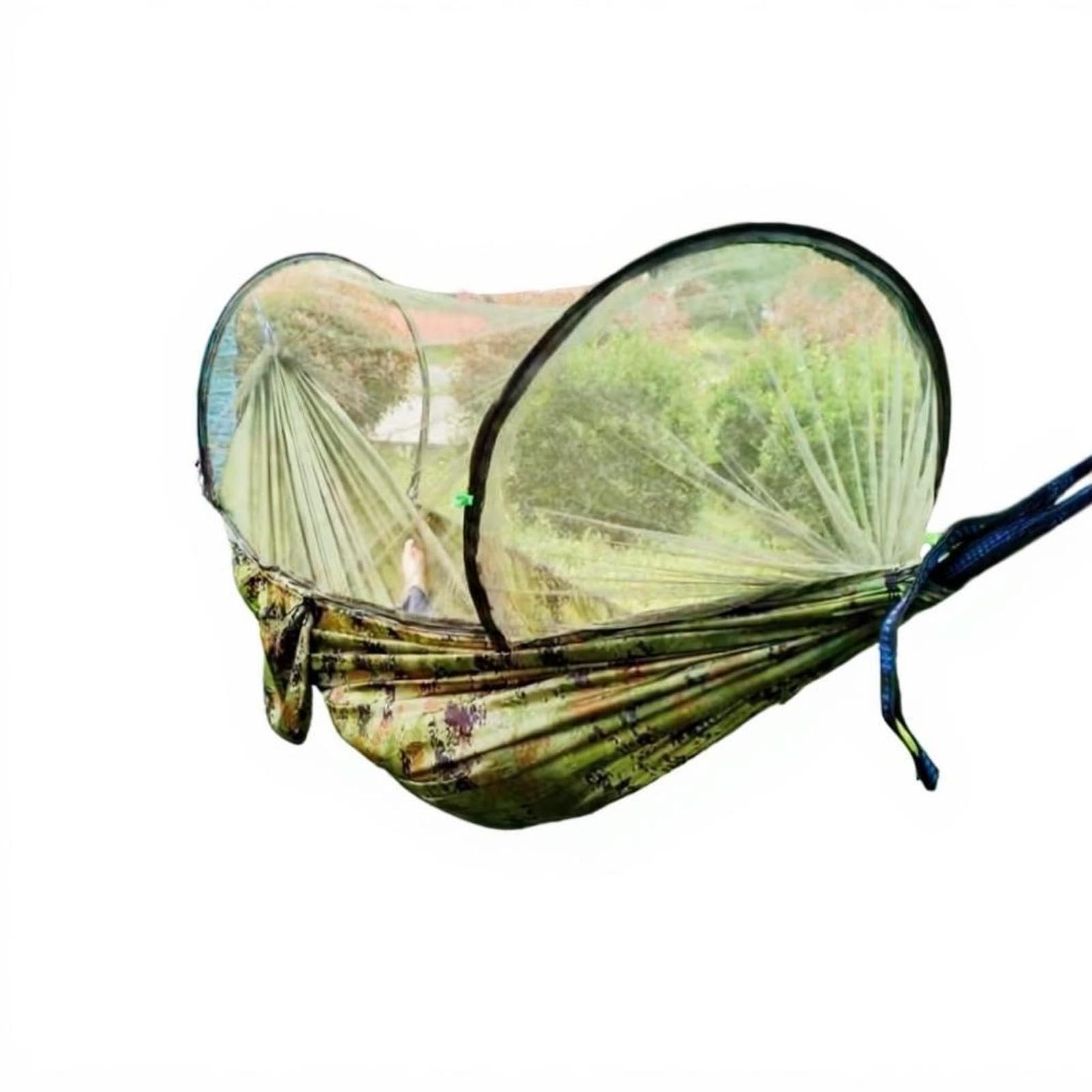 Camping Hanging Bed Quick-Open mesh Lightweight Outdoor Hanging Bed Mosaic Camo Strap-image-7