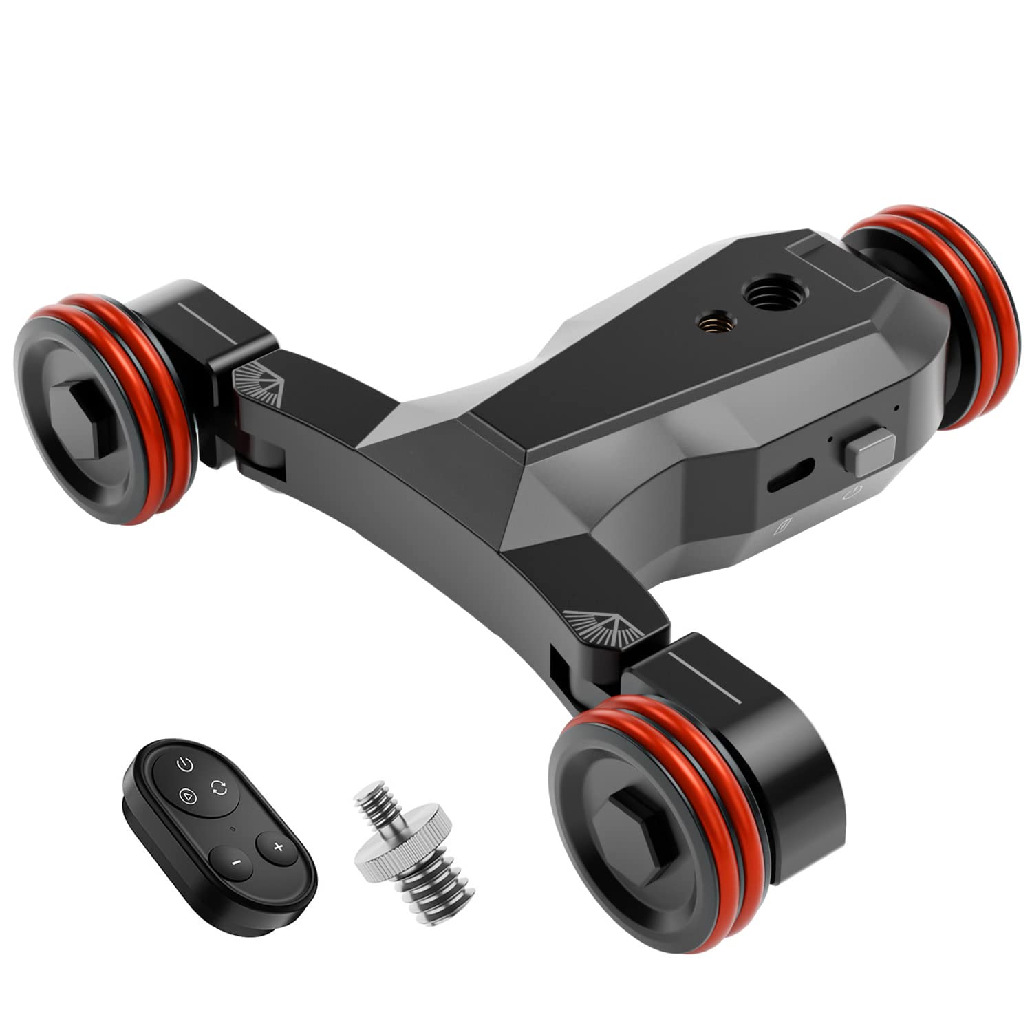 Wireless Camera Video Auto Dolly, 3-Wheels Motorized Slider Dolly Car with Remote Control, 5 Levels Adjustable Speed, for DSLR Camera Camcorder