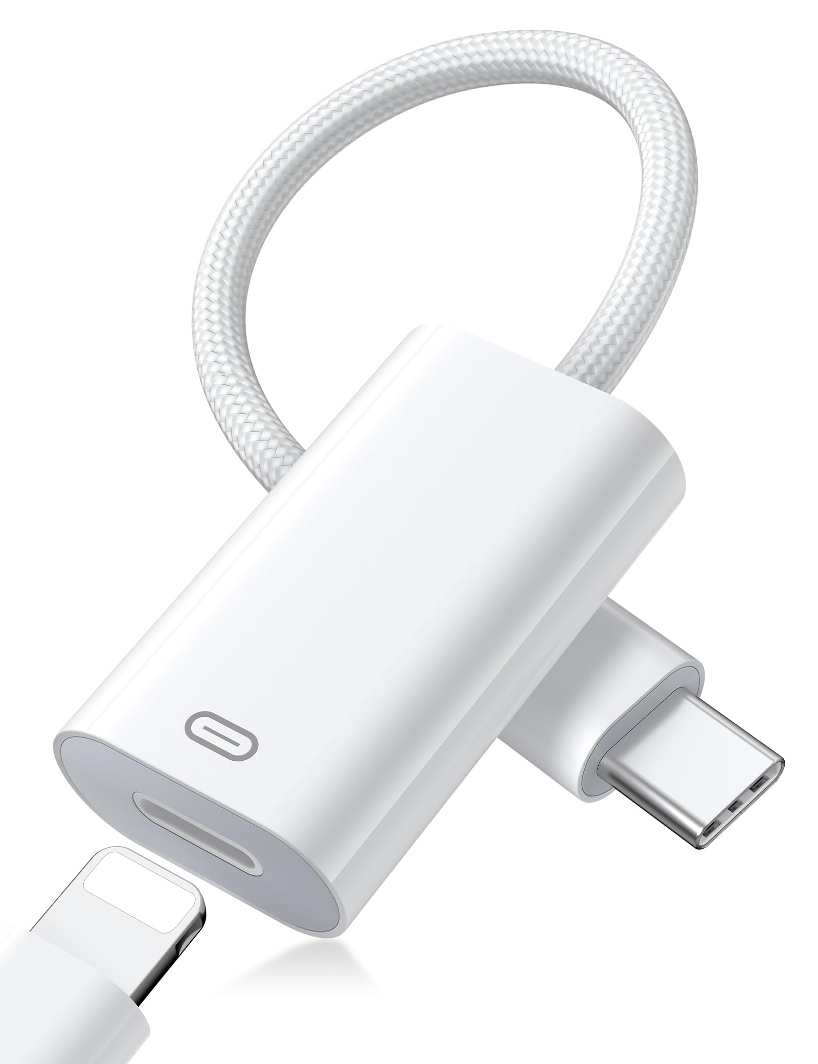 iMangoo for USB-C to Lightning Adapter, Type C Male to Female Lightning Headphone Audio Converter Support Carplay Charging Data Transfer for Apple iPhone 16 16e 15 Pro Max for iPad 11 A16-image-26