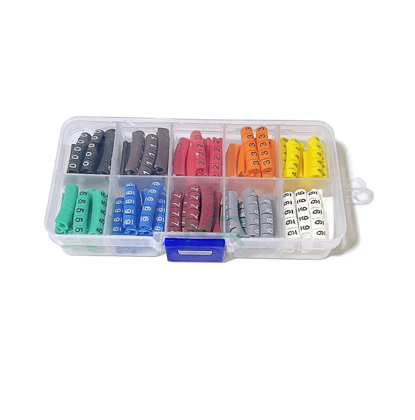 Wdsbznb One Color Cable Tags 300-500Pcs/ Box Ec-0 Ec-1 Ec-2 Cable Marker Wire Marker Number 0 To 9 Size 1.0~10 Sqmm Mix Colored(Ec-2)
