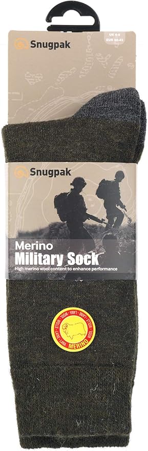 Snugpak Chaussettes En Laine Mérinos WGTE – Chaussettes Thermiques Durables Et Légères Avec Rembourrage En Boucle éponge – Respirantes, évacuant