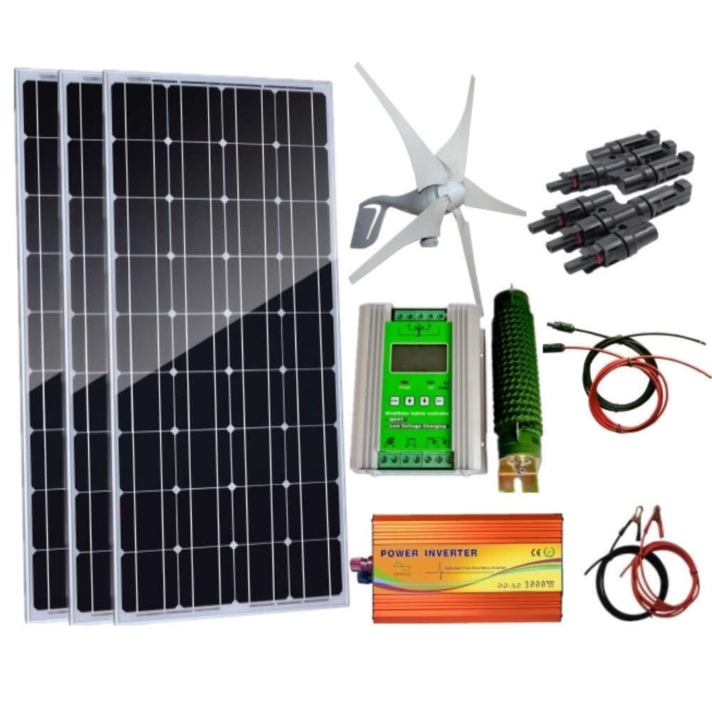 Zestaw generatora wiatrowo-słonecznego: turbina wiatrowa 400 W i panele słoneczne 300 W z hybrydowym kontrolerem czystej fali sinusoidalnej 1000 W do systemów 12 V-110 V/220 V/230 V