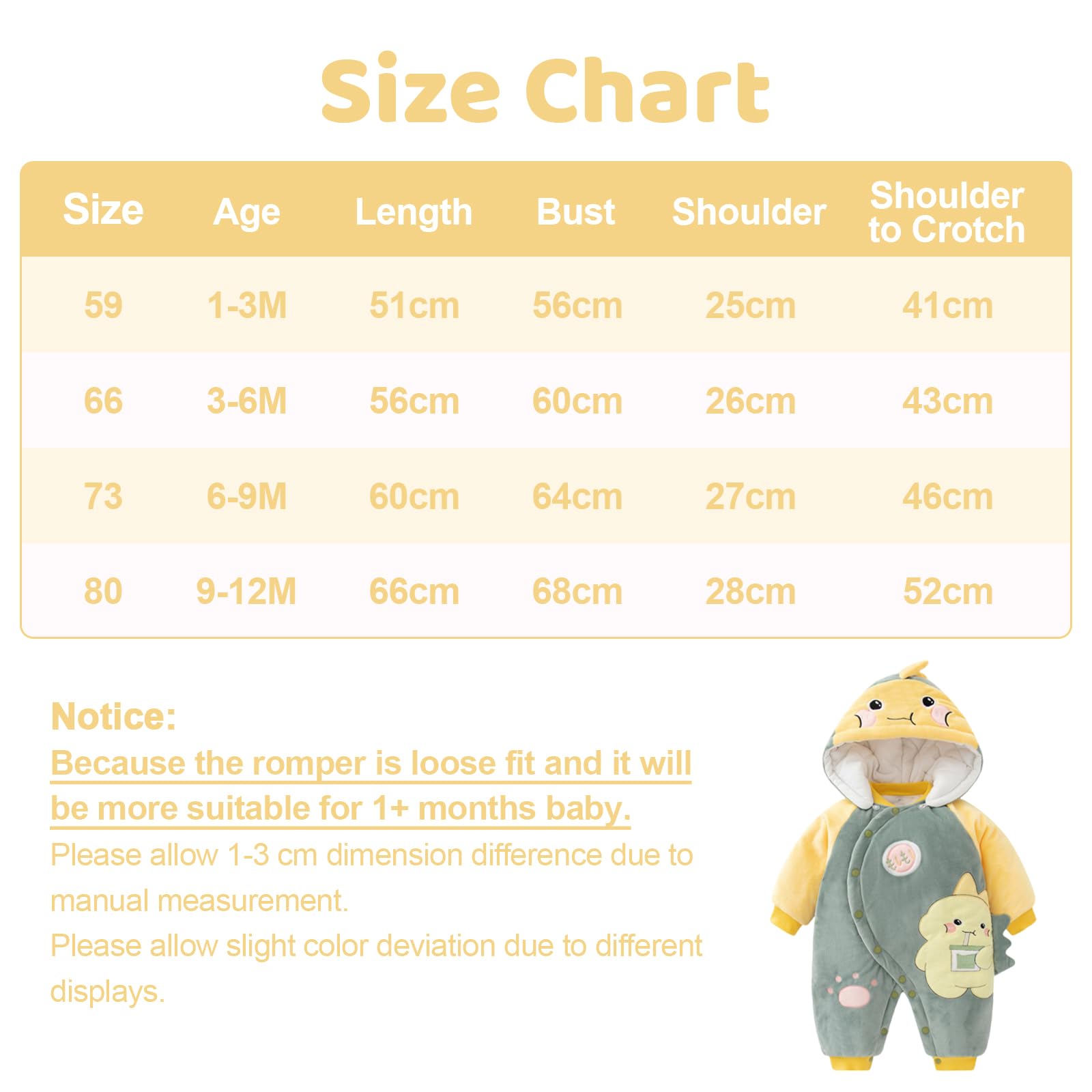 Newborn Baby Hooded Rompers with Booties Winter Jumpsuit Infant Winter Outfits Set for Boys Girls, 0-18 Months