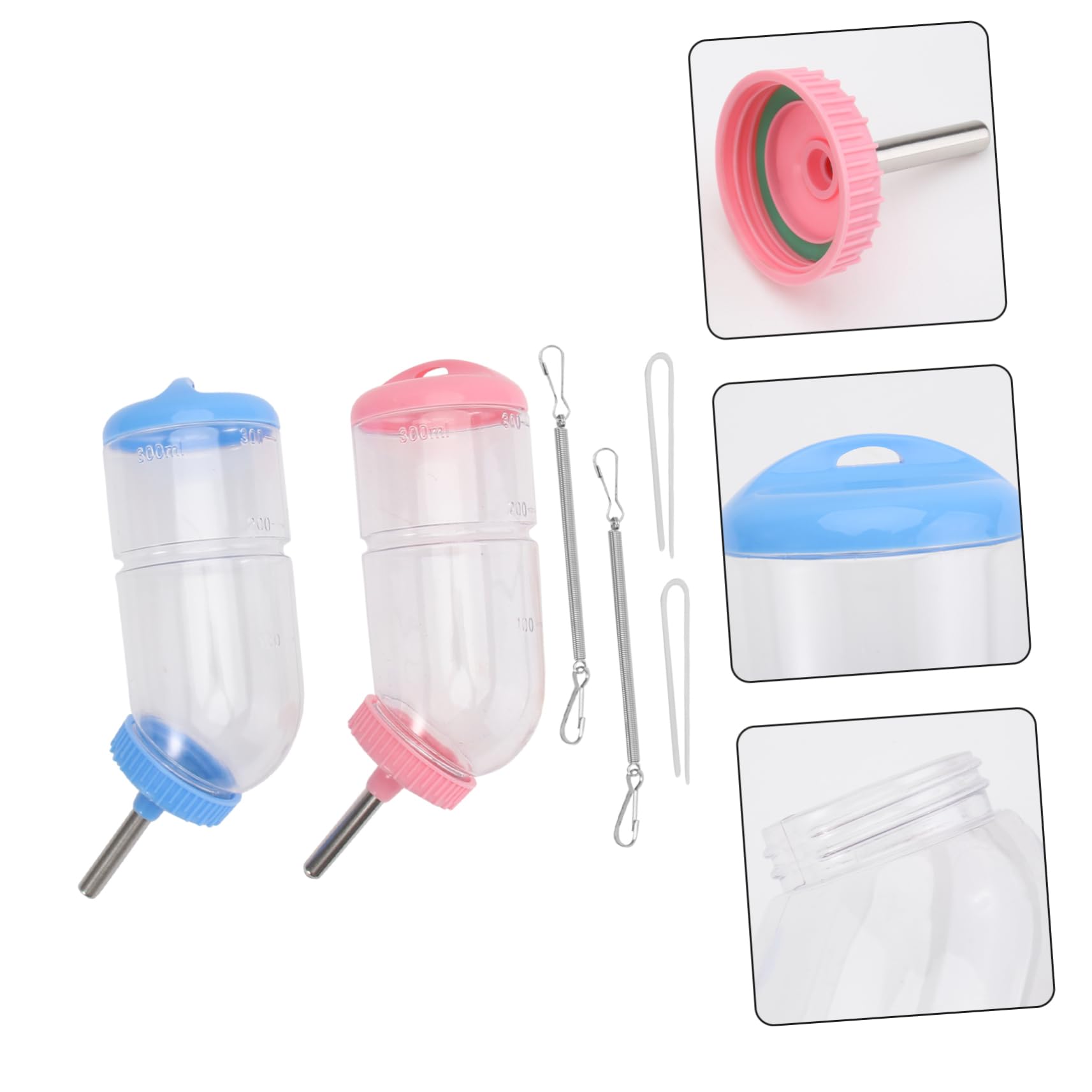 BESPORTBLE 6stücke Wasserspender Für Kleintiere Auslaufsichere Trinkflasche Für Meerschweinchen Und Kaninchen Transparente Wasserstandsanzeige Praktische Haustierbedarf