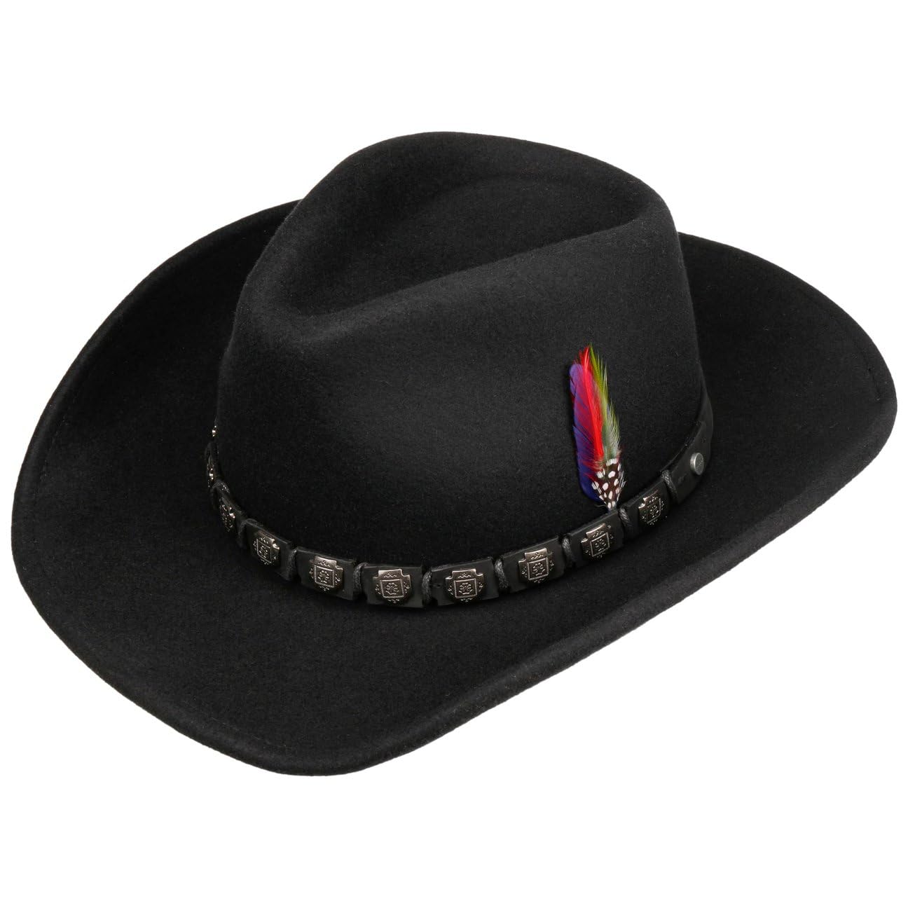 Stetson Hackberry Westernhut Stile Cowboy Cappello in Feltro di Lana Asahi Guard® Fascia in Pelle Uomo Estate Inverno