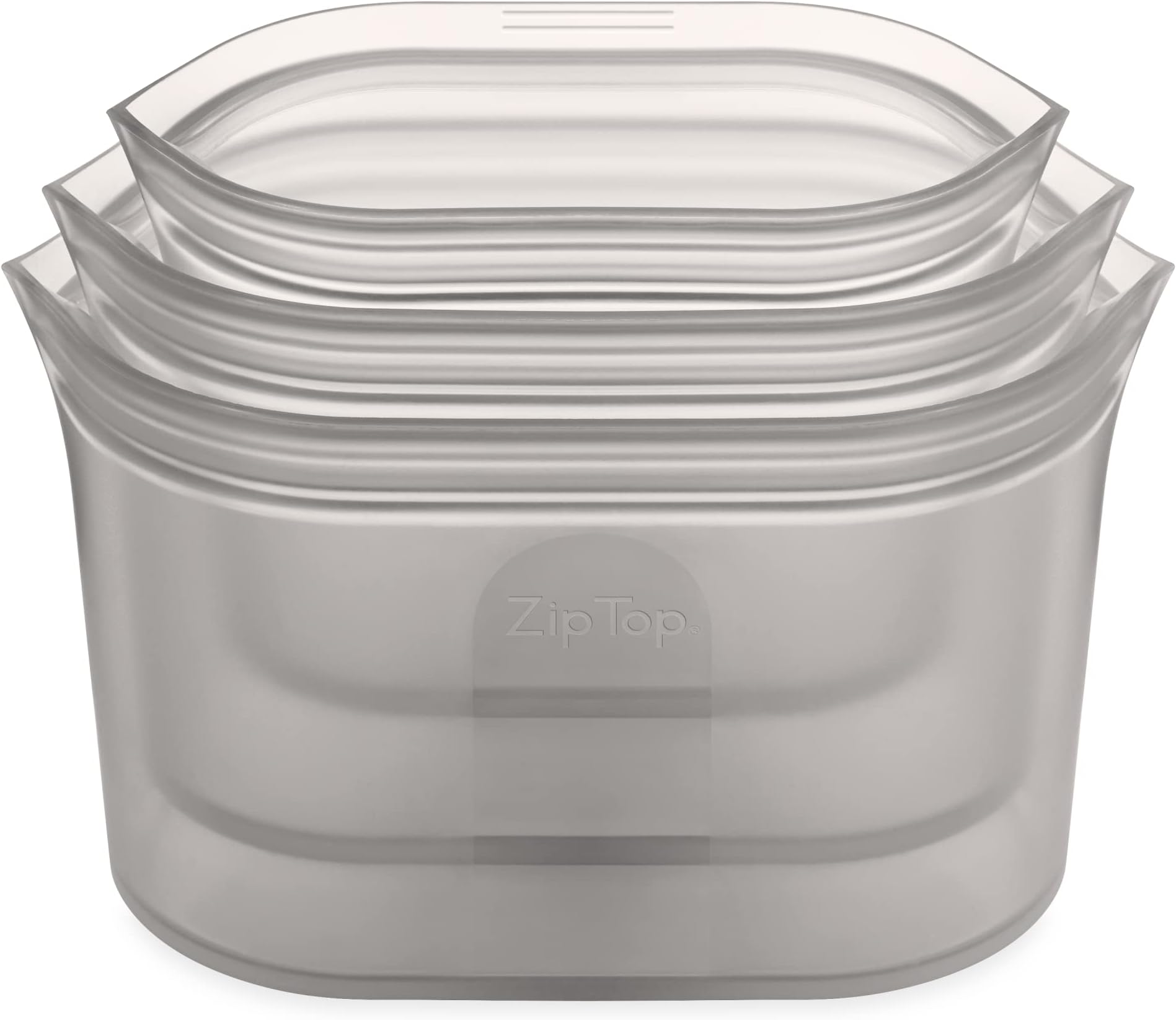 Reusable 100% Platinum Silicone Containers - 3 Dish Set - Gray