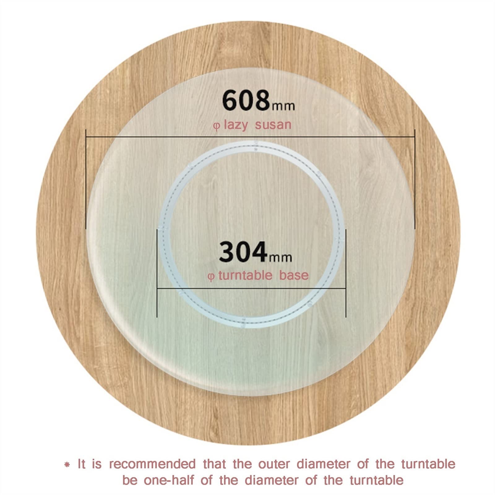 Lazy Susan Piatto girevole girevole per vassoi da portata, mobili da cucina, progetti artigianali, porta trucchi, supporti TV, dispensa, diametro 80 cm