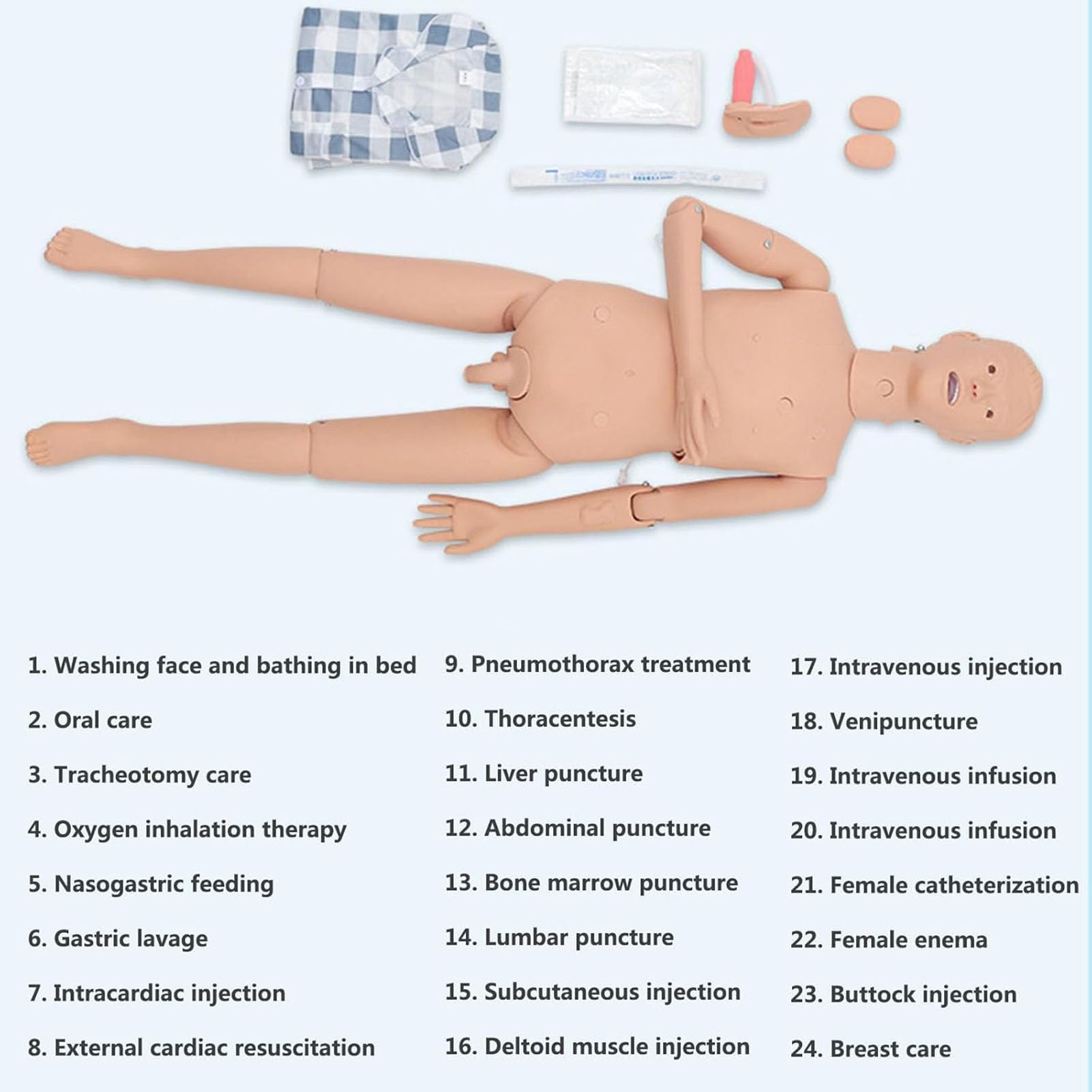 Mannequin De Formation en Soins Infirmiers,Mannequin Humain De Démonstration Grandeur Nature De 66 Pouces pour La Formation en Soins Infirmiers,Modèle Pédagogique Multifonctionnel,-2