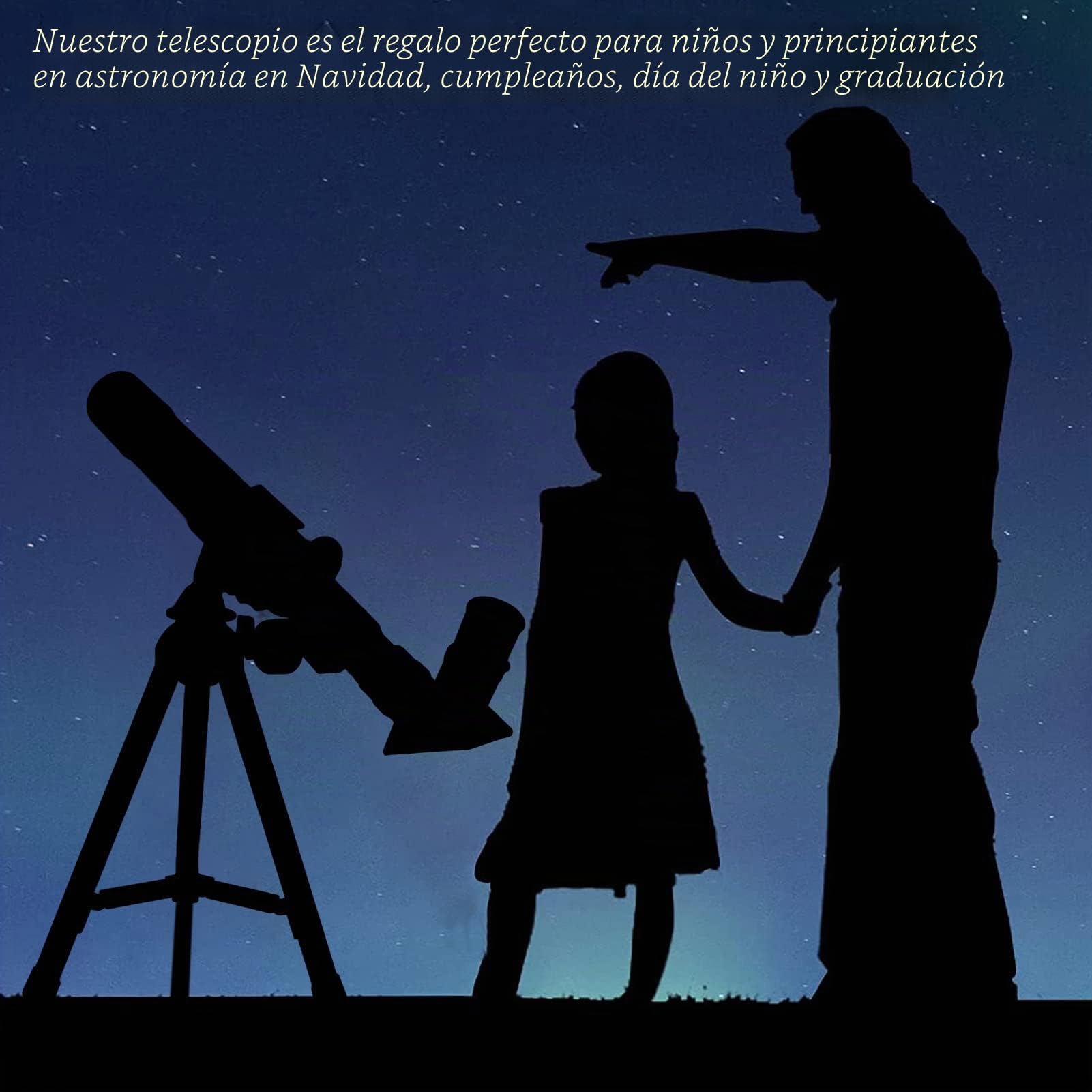 Apertura del Telescopio de 40 Mm, Telescopio Refractor Astronómico Portátil de Longitud Focal de 400 Mm, Telescopio Profesional Refractor Astronómico, Telescopio para Adultos Niños