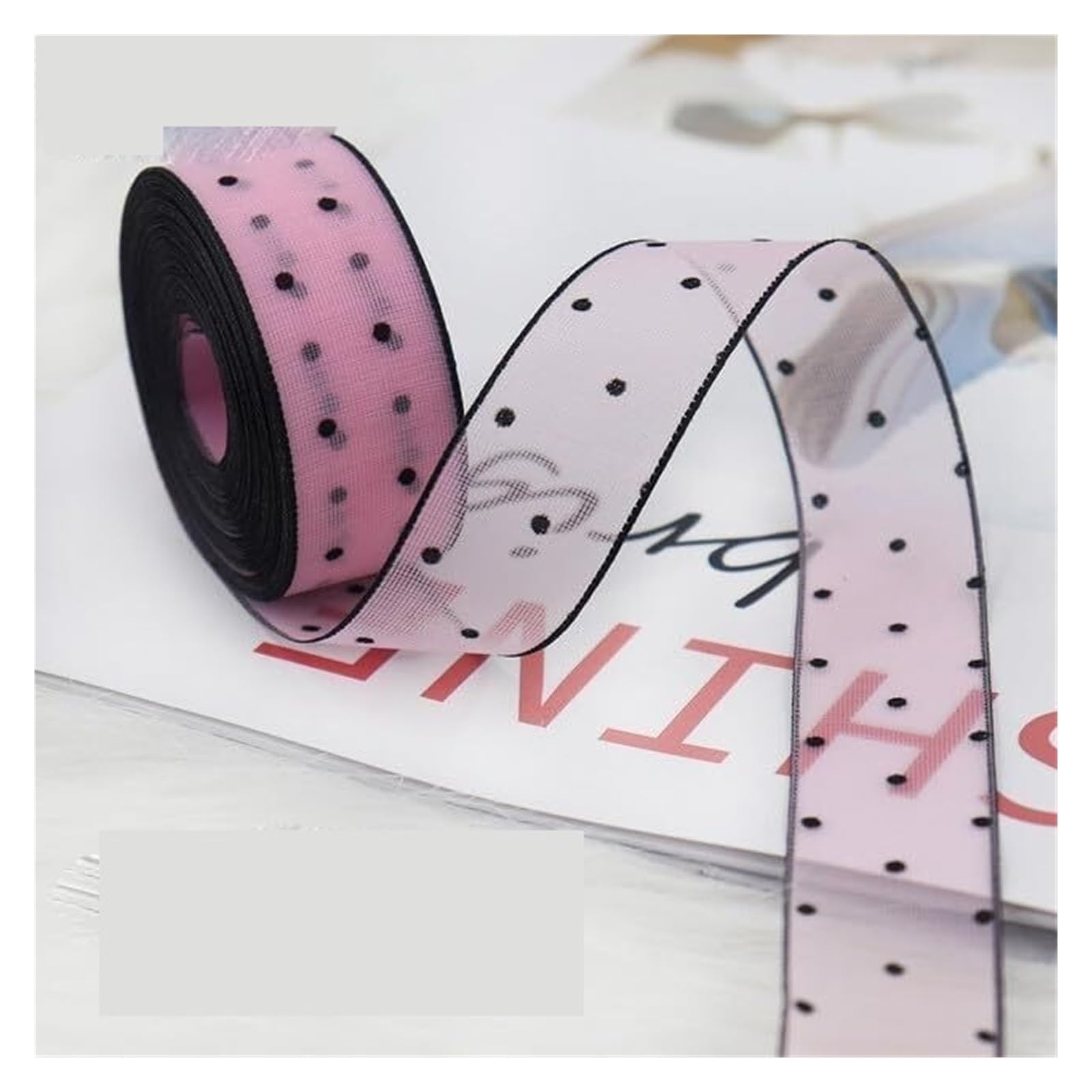rolki wstążek z organzy, Wstążka do pakowania prezentów Ryps poliestrowy Geometryczna podwójna strona Wielokolorowa 10-38 mm(Blue,38MM)