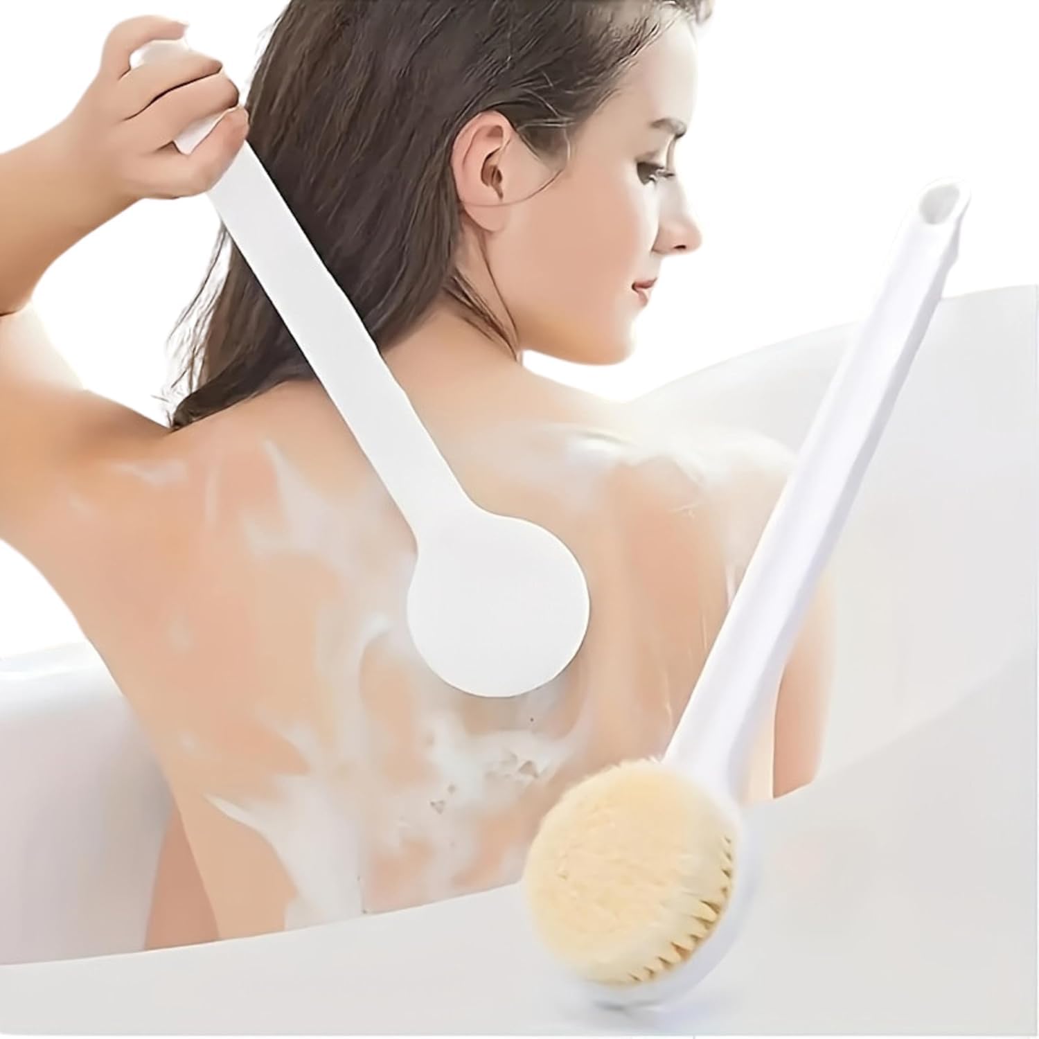 Credex Soft Plastic Back Scrubber Shower Bath Brush with Long Handle | Flexible Bristles for Smooth Skin | Exfoliating Brush | Body Scrubber for Women, Men & Boys| for Body Wash & Bathing(Multicolour)-image-5
