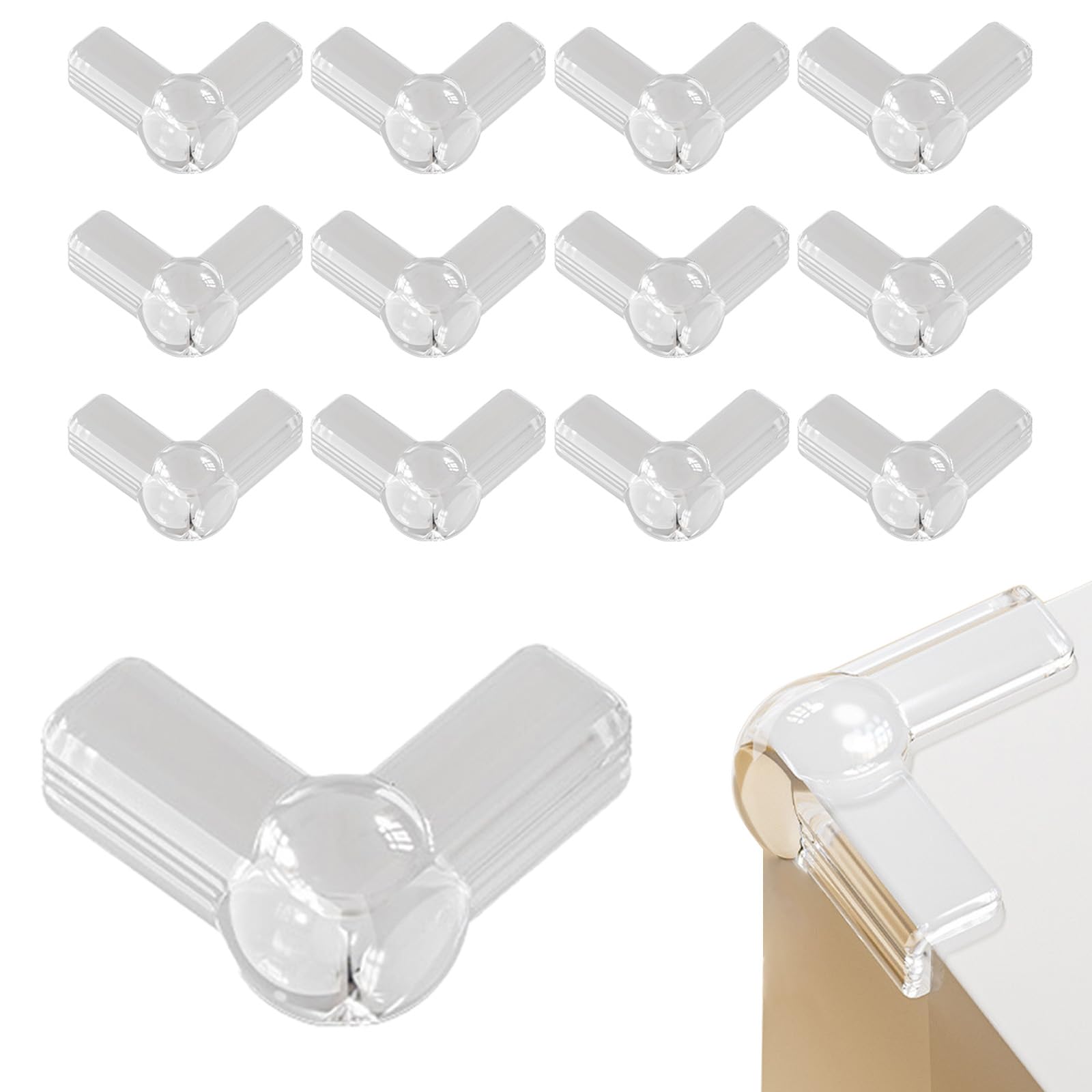 Baby Corner Protectors 12 Pack Transparent Silicone Air Cushion L-Shape Corner Protectors for Kids for Furniture Safety