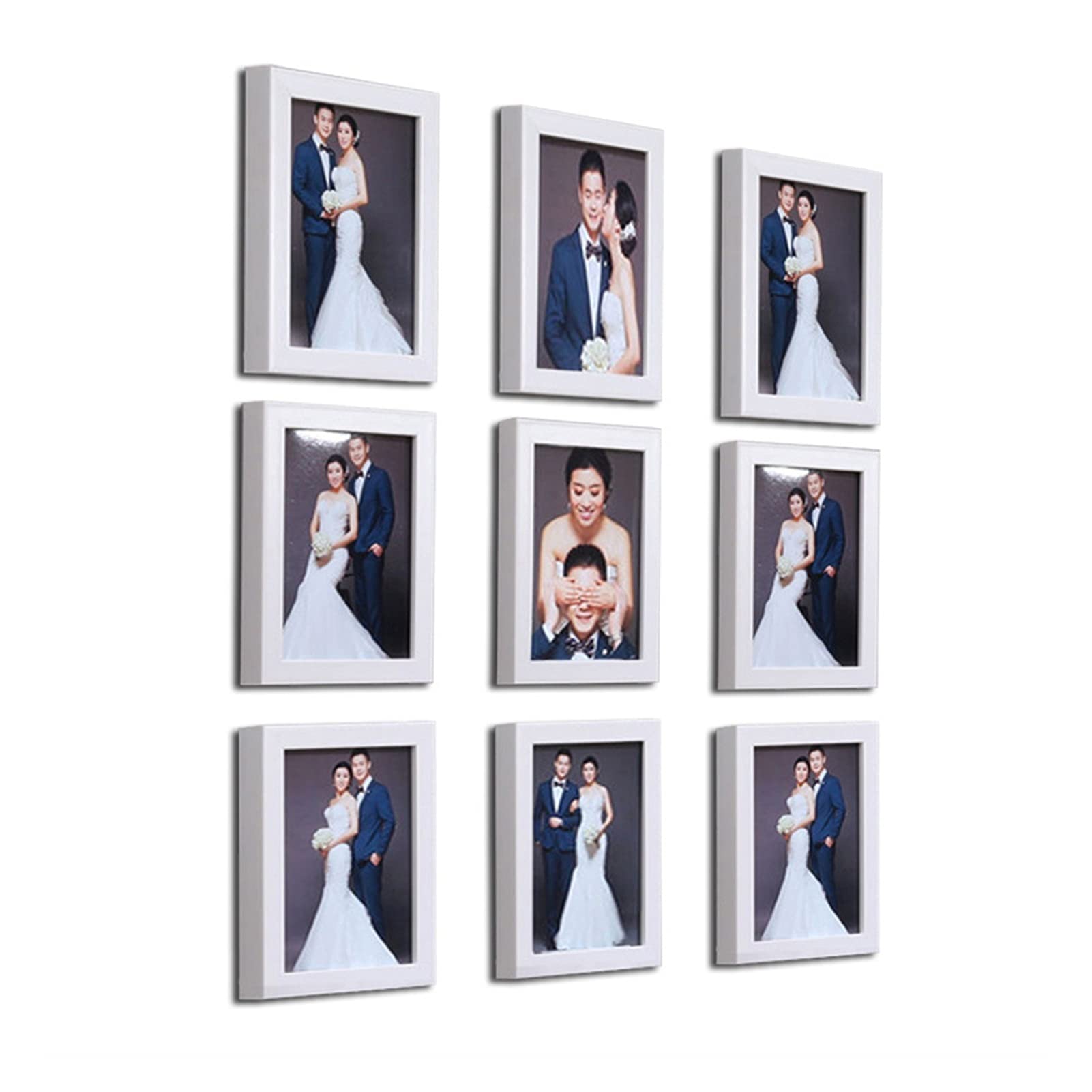 YUANLIN 8x10 photo frame 9 Pcs/Set Black Classic Photo Frame For Wall Hanging Wedding Couple Recommendation White Pictures Frames Wall Frame Home Decor black photo frame