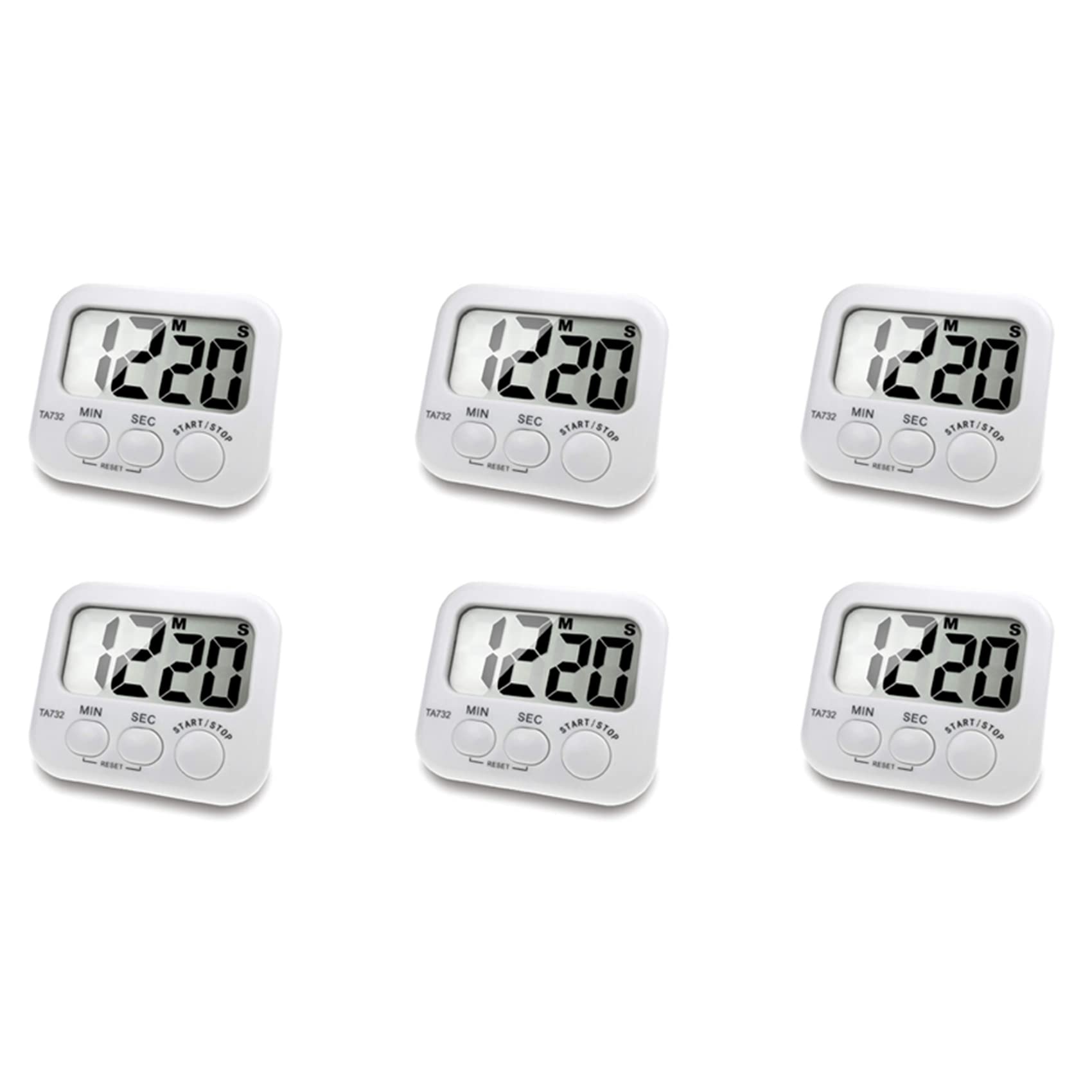 Hndhbfgrt 6X Digital Kitchen Timer, Large Screen Large Font Display, Magnetic Back Cooking Timer, Loud Alarm
