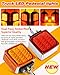 Aukmak 2pcs Amber + Red 39 LED Square Pedestal Lights - Stud Mount Trailer Fender Double Face Semi Turn Signal Lights for Truck Accessories and LED Side Marker