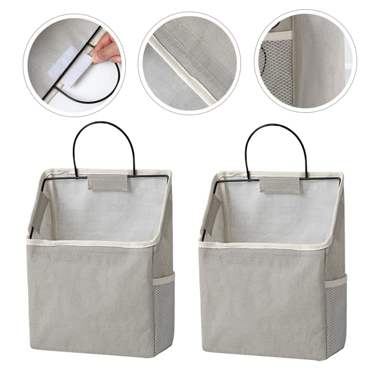 2 Juegos De Bolsas para Colgar En La Pared Organizador De Almacenamiento De Pared Color Gris para El Hogar Y La Oficina
